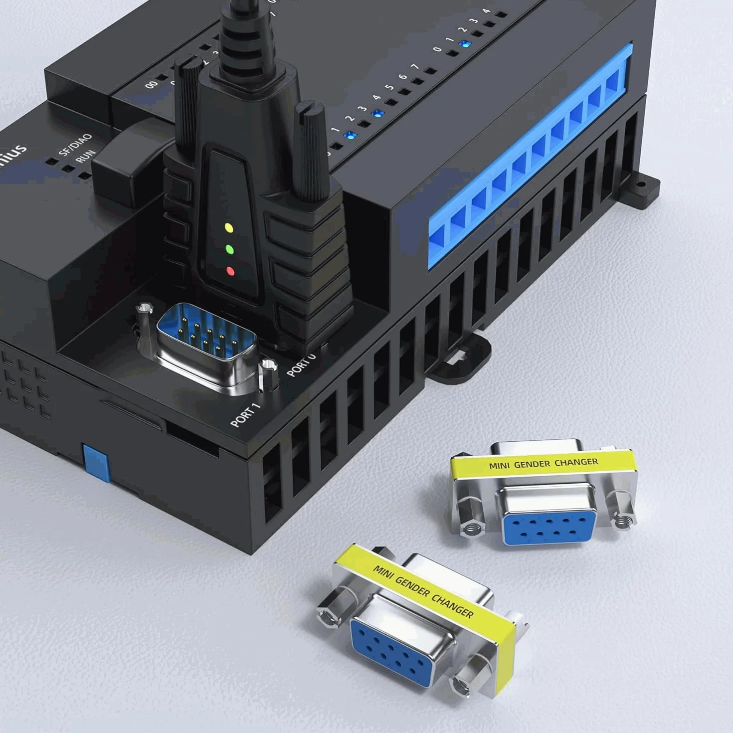 TECHZOCO Adattatore RS232 DB9 Femmina a Accoppiatore, Connettore Seriale per Commutatore di Genere RS-232 - RS-485 - TTL