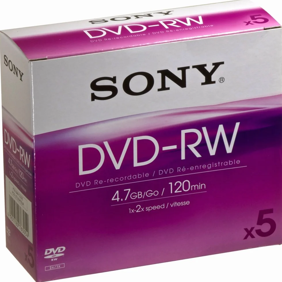 Sony DVD-RW 4.7GB 5DMW47 - Confezione da 5