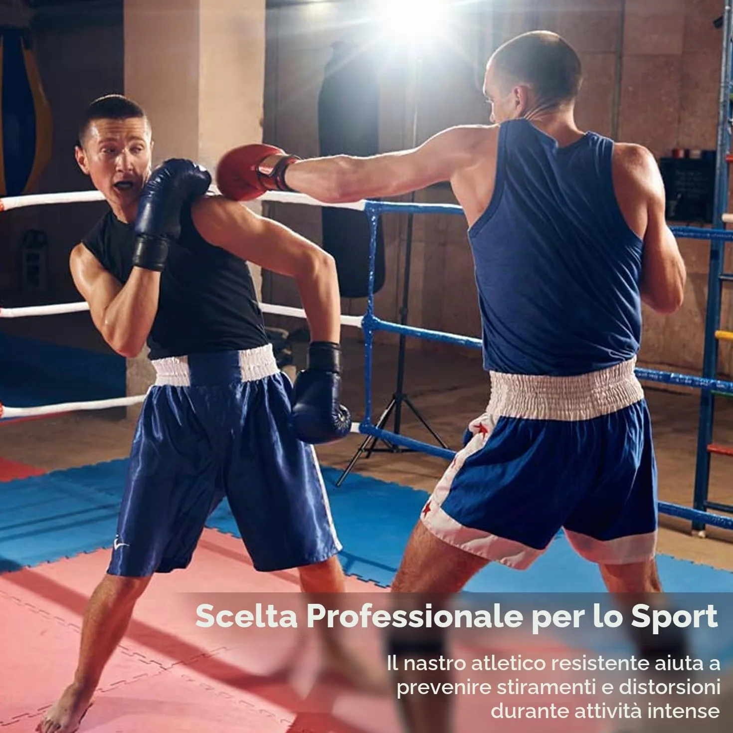 Nastro sportivo bianco 5cm x 10m set 4 rotoli autoadesivo extra forte strappabile