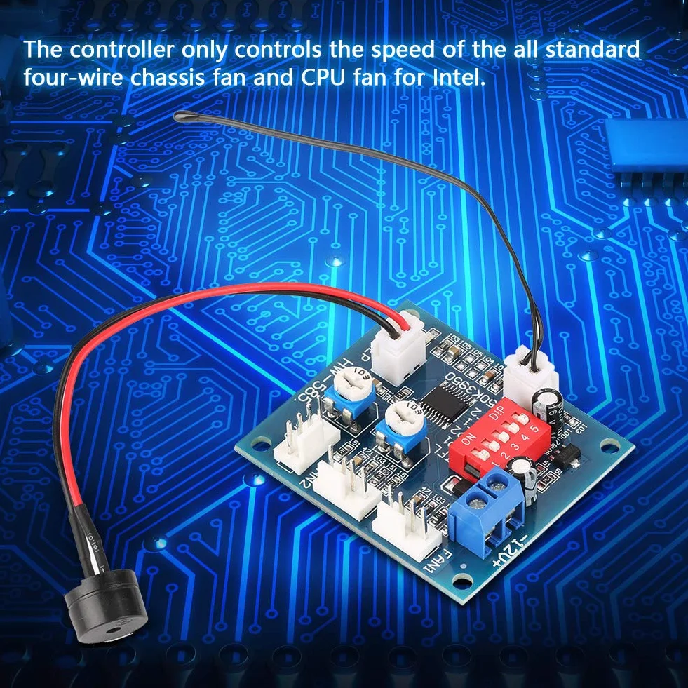 Regolatore ventola PC PWM 12V CC Modulo velocità termostato