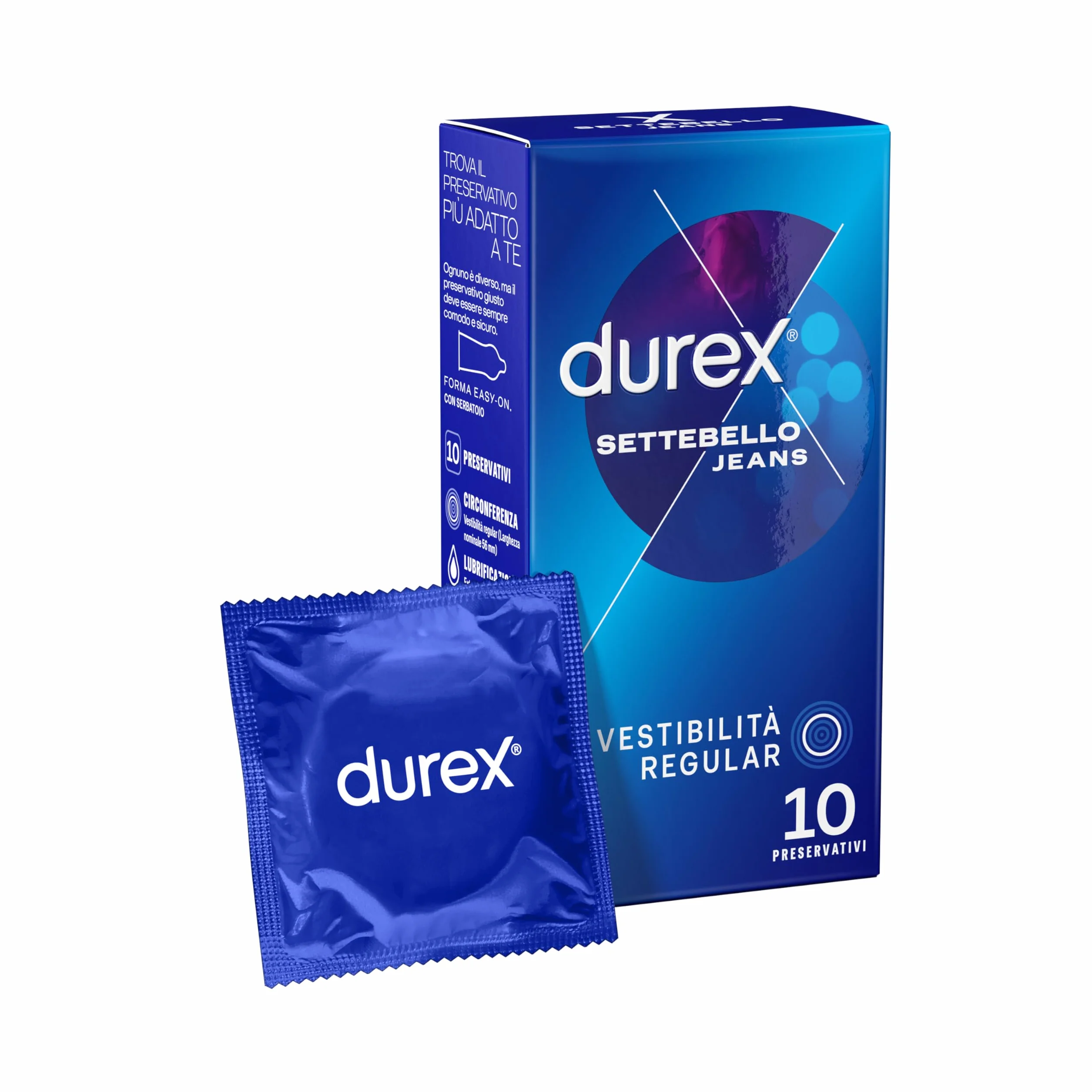 Durex Settebello Jeans Preservativi Classici Vestibilità Regular 10 Profilattici