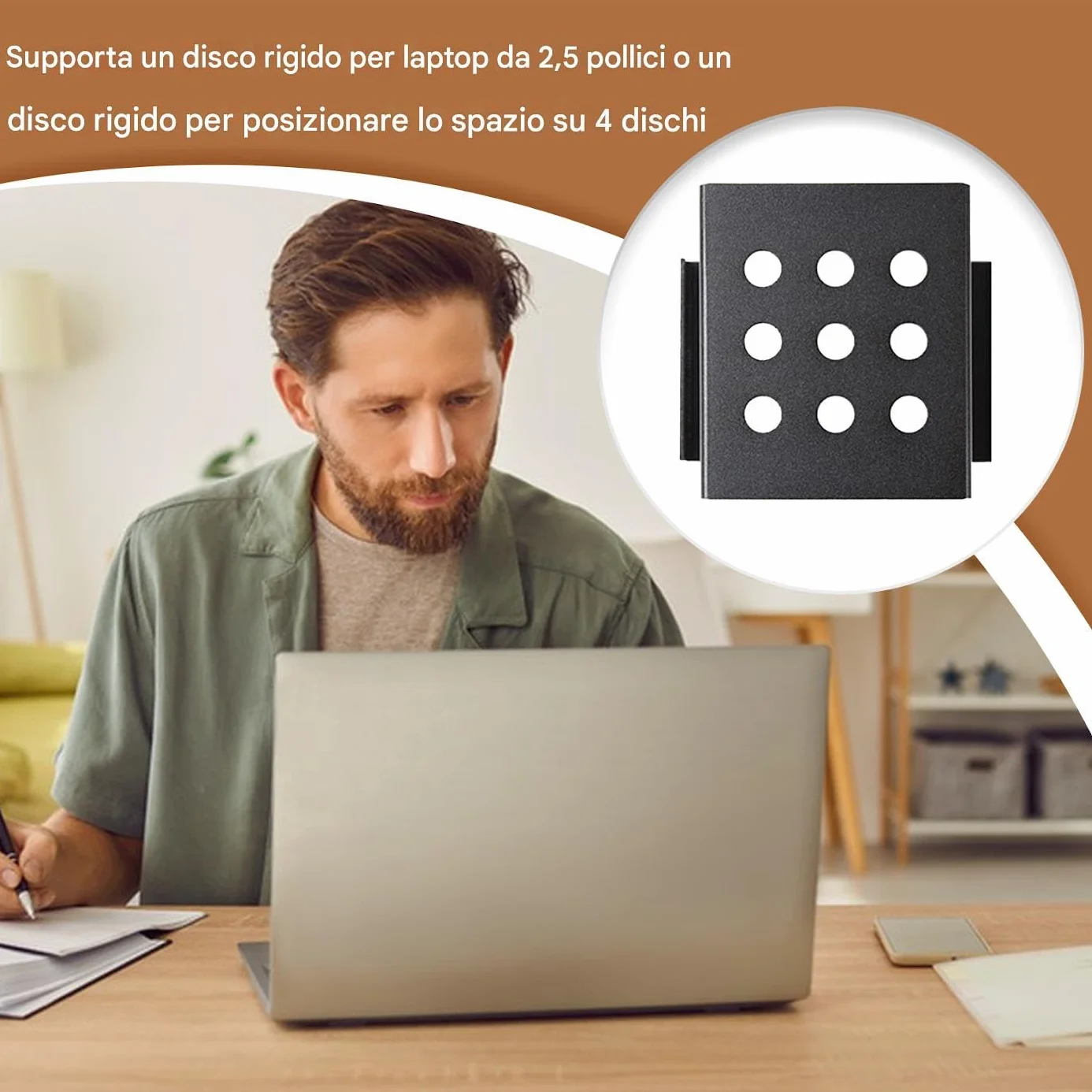 Hard Drive Cage, 2.5 to 3.5 Inch Mounting Bracket, Shockproof Docking Tray Adapter, Compact Storage Caddy for Home Expansion, Desktops, Workstations, Computer Setup Use