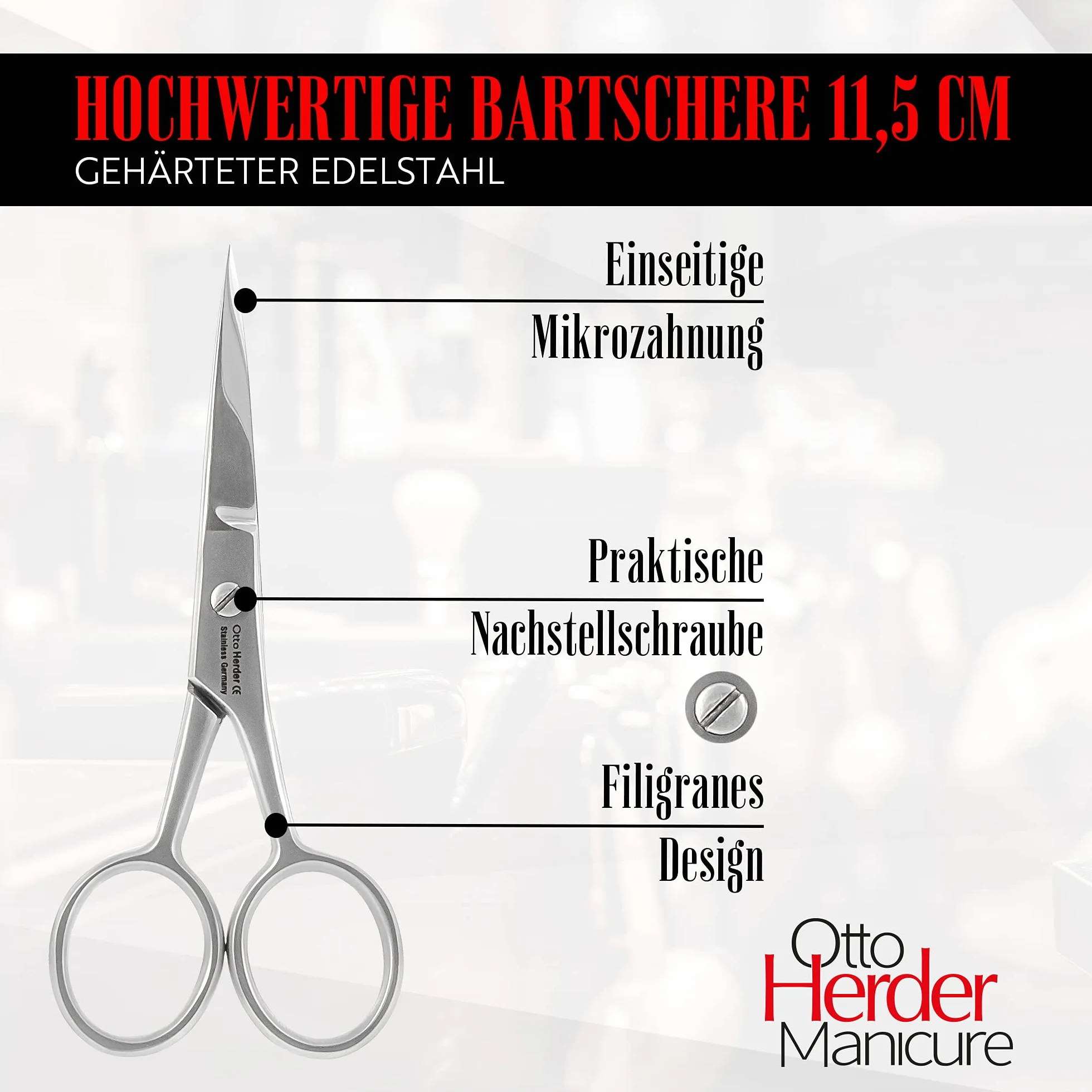 Forbici per barba in acciaio inox antiruggine opaco per modellare