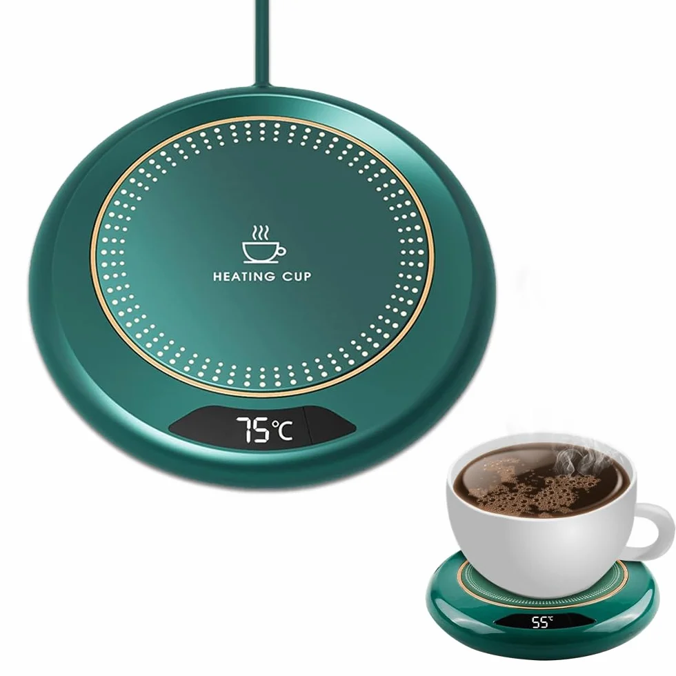mizikuu Scalda Tazza da Caffè USB, Scalda Bevande Elettrico con 3 Livelli di Temperatura Scaldatazze Caffè con Spegnimento Automatico Sottobicchiere a Temperatura Costante Scaldabagno Intelligente