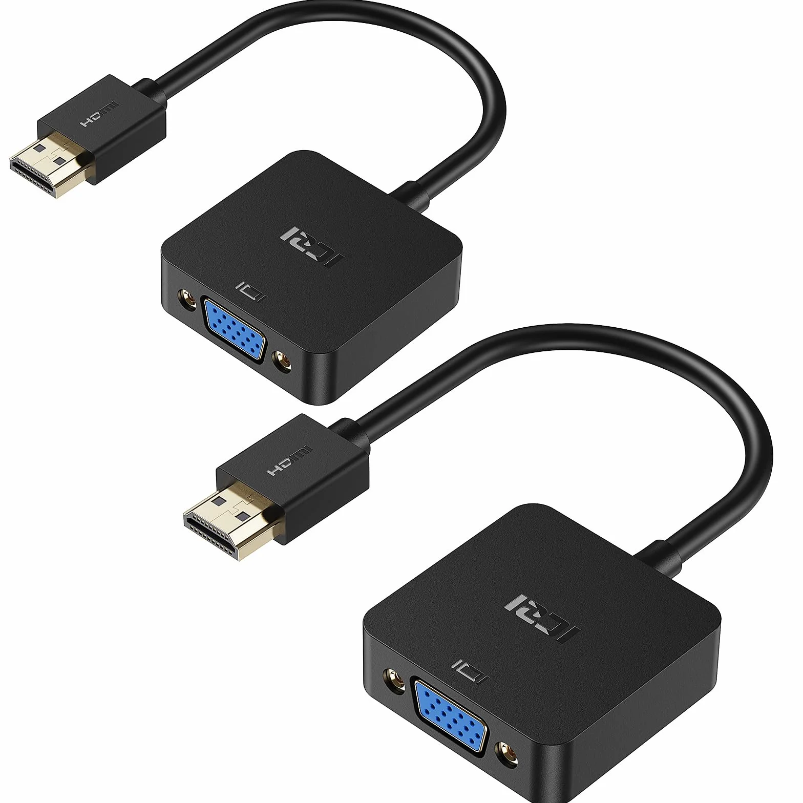ICZI Adattatore VGA HDMI 1080p 60hz Full HD Convertitore HDMI Maschio a VGA Femmina per Computer Portatili, Chromebook, Raspberry Pi, Proiettore, Monitor - 2 Confezioni