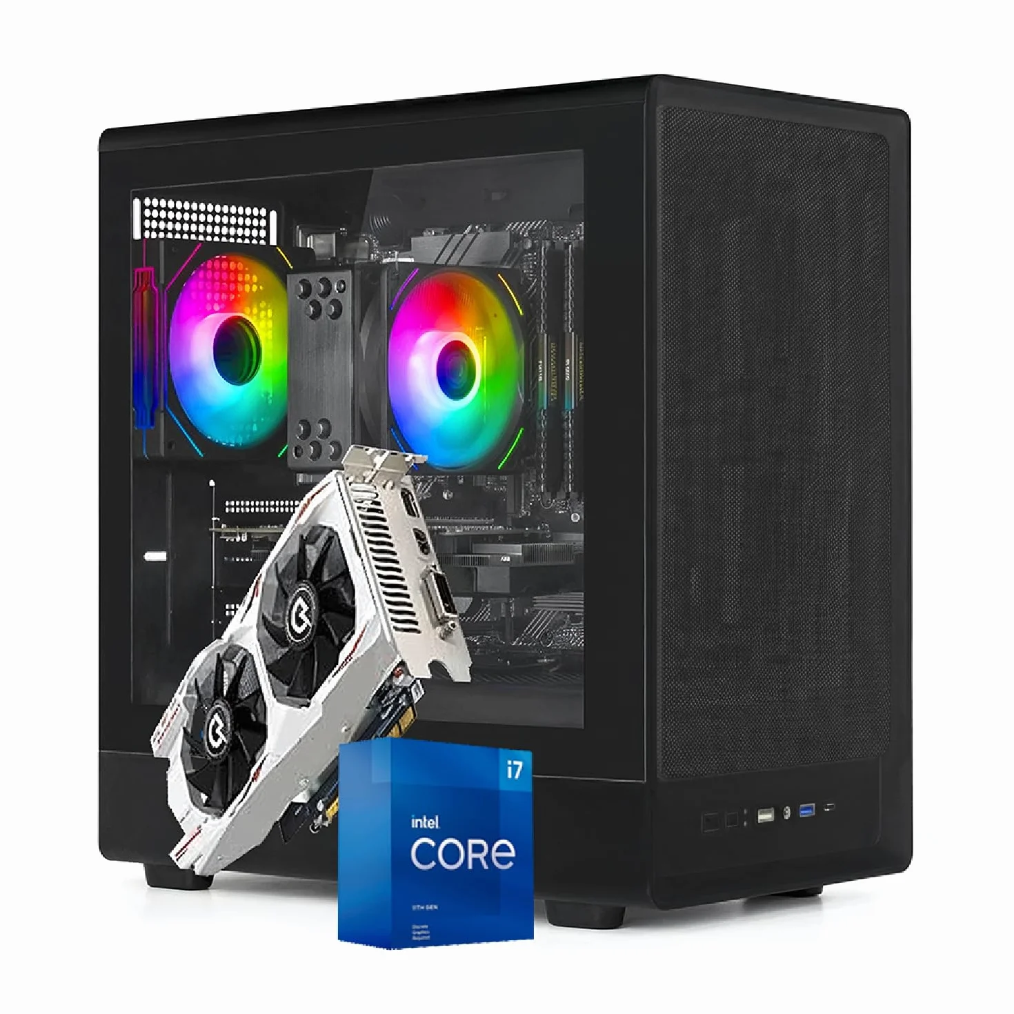 Nuwo PC Gaming Fisso i7 fino a 4GHz | 32GB RAM | SSD 1TB | GTX 1050 Ti 4GB | Windows 11 Pro Preinstallato | Computer Desktop Gaming | WiFi Ready | Crow
