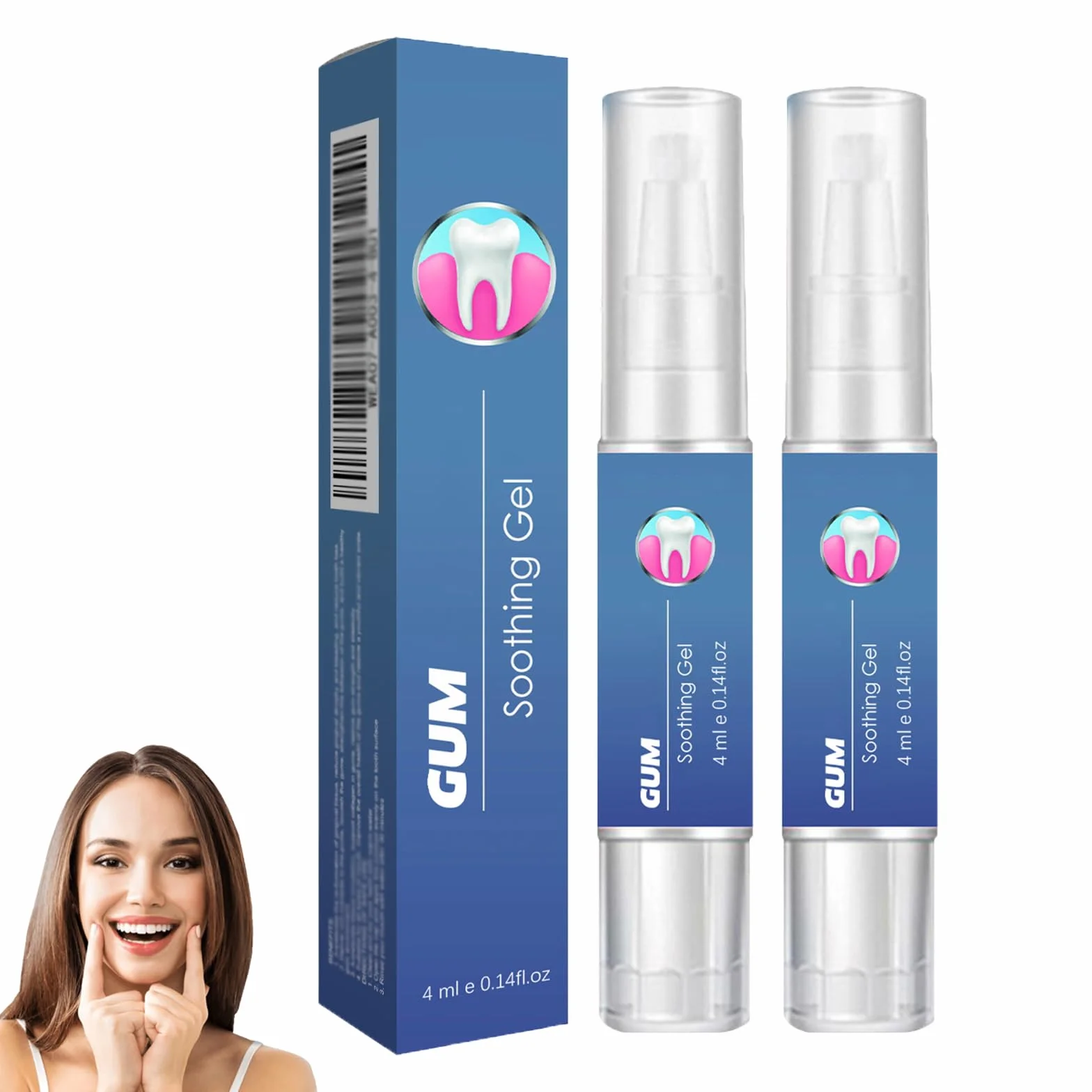 Penna siero riparatrice per gengive e denti, gel lenitivo rinforzante smalto, sbiancante denti rinfrescante alito (2pcs)