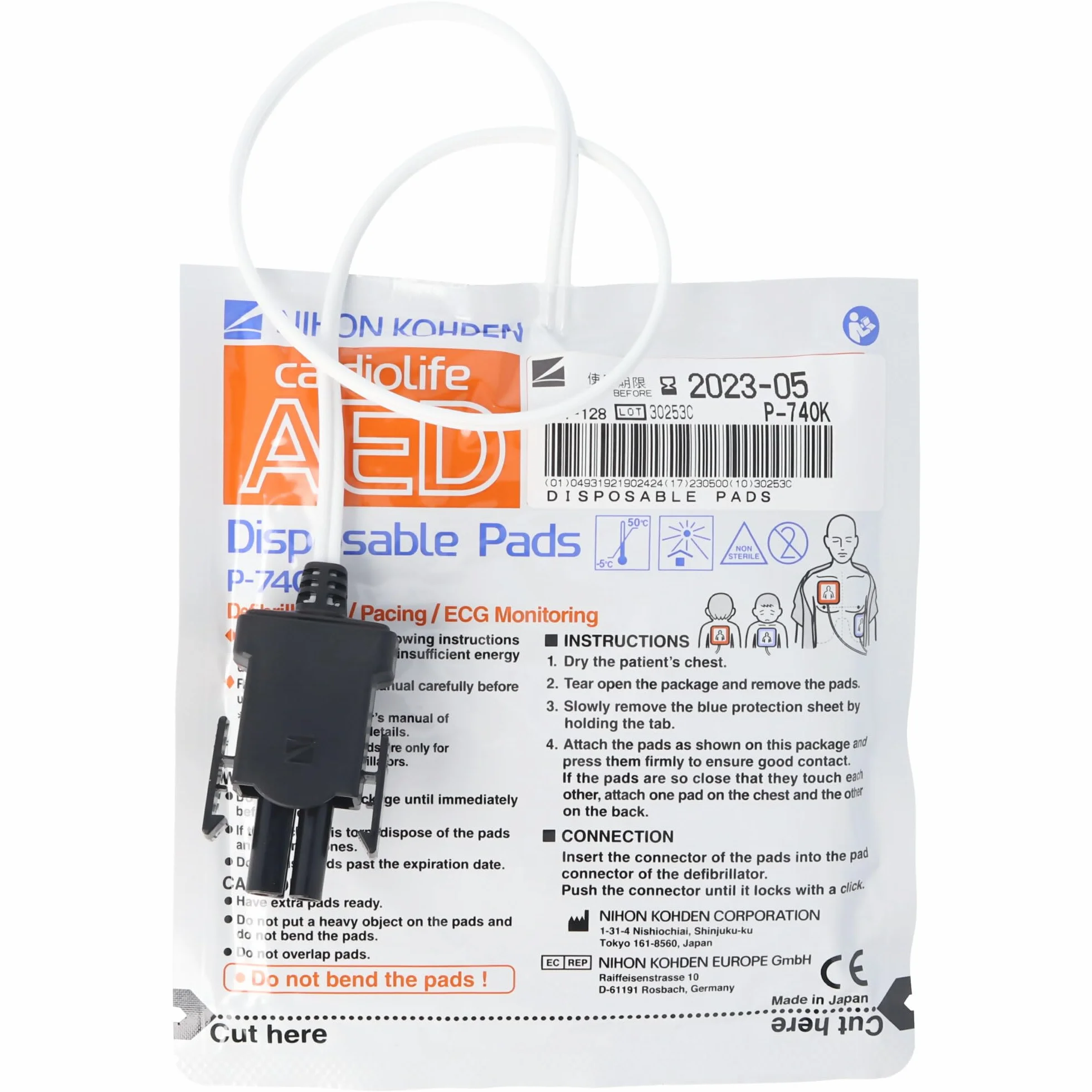 AccuCell AED 2100 P-740K Cialde per elettrodi Defi Nihon Kohden Cardiolife