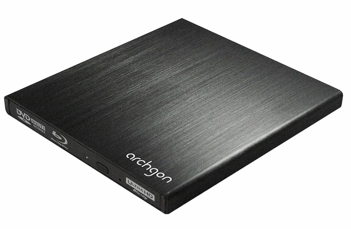 archgon Star UHD Esterno Lettore 4K-Ultra HD BD Player, Masterizzatore Blu-ray BDXL Burner per PC USB 3.0 USB-C, M-Disc, Cassetto per il caricamento del disco, Box di protezione, Alluminio Nero
