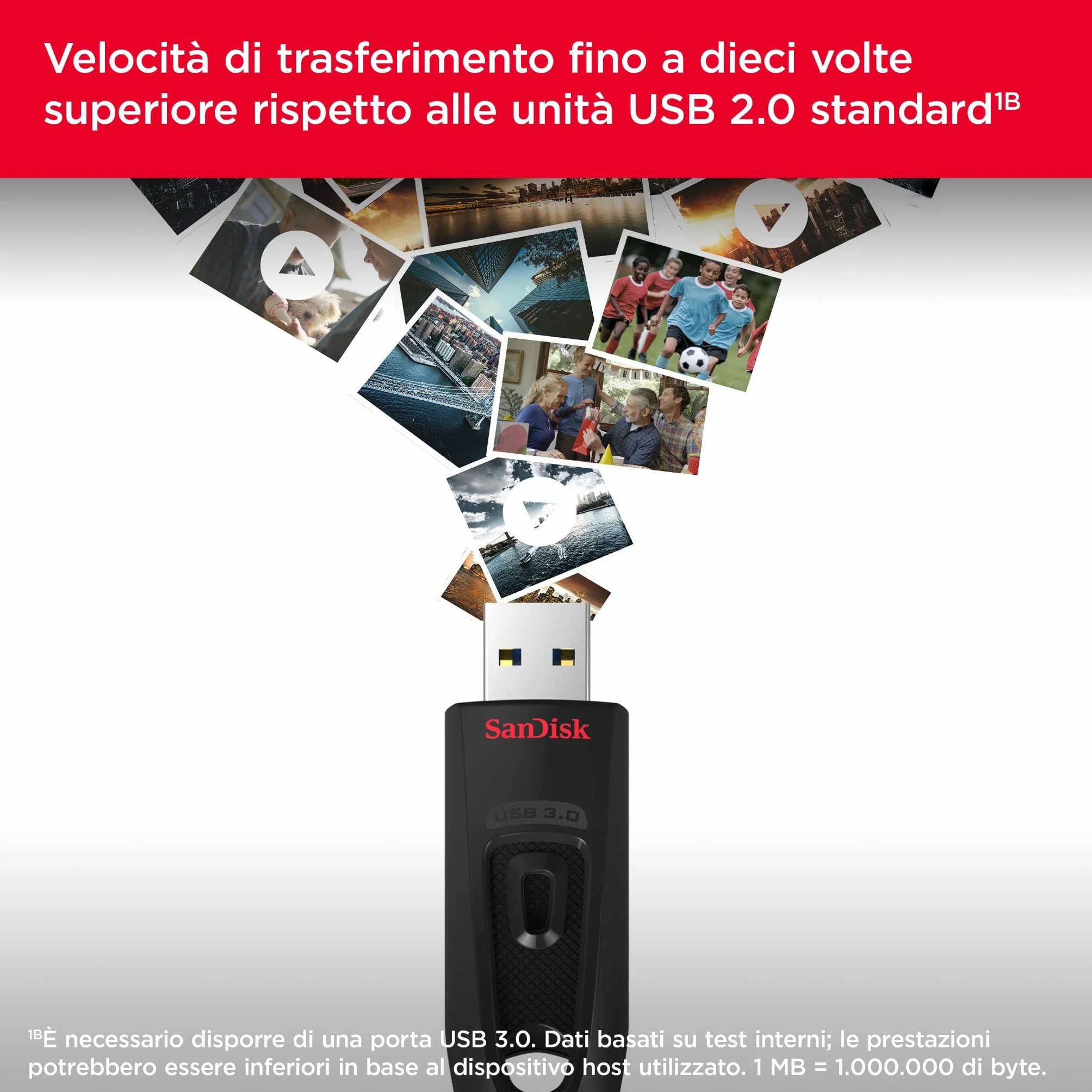 SanDisk 64GB Ultra USB 3.0 Flash Drive 130 MB/s Read Black