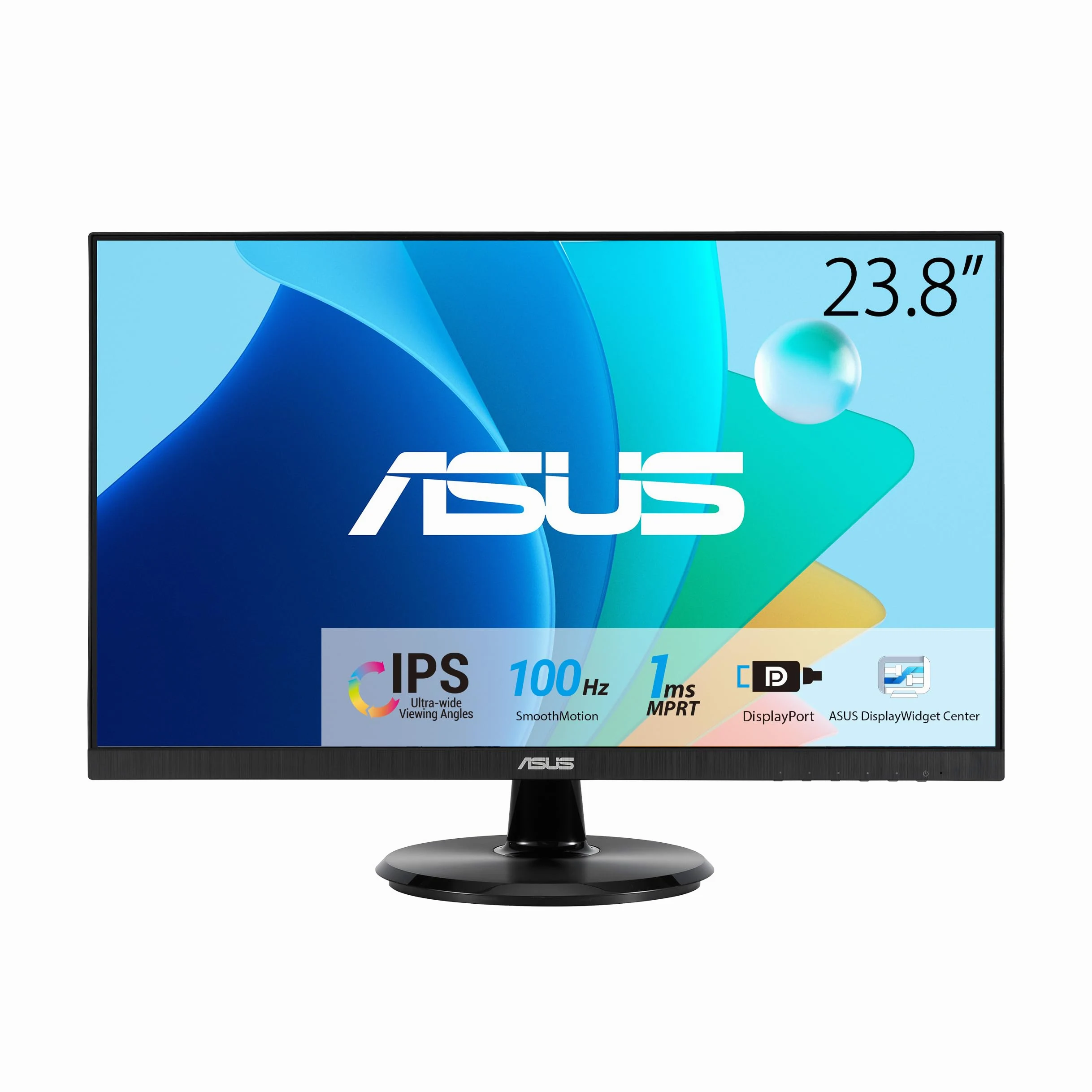 ASUS VA24DQFR Monitor Eye Care da 24” pollici (23,8), IPS Full HD, Frameless, 100Hz, Adaptive-Sync, Tempo di Risposta 1ms, HDMI, DisplayPort, VGA, Tecnologia Anti-sfarfallio e Filtro Luci Blu, Nero