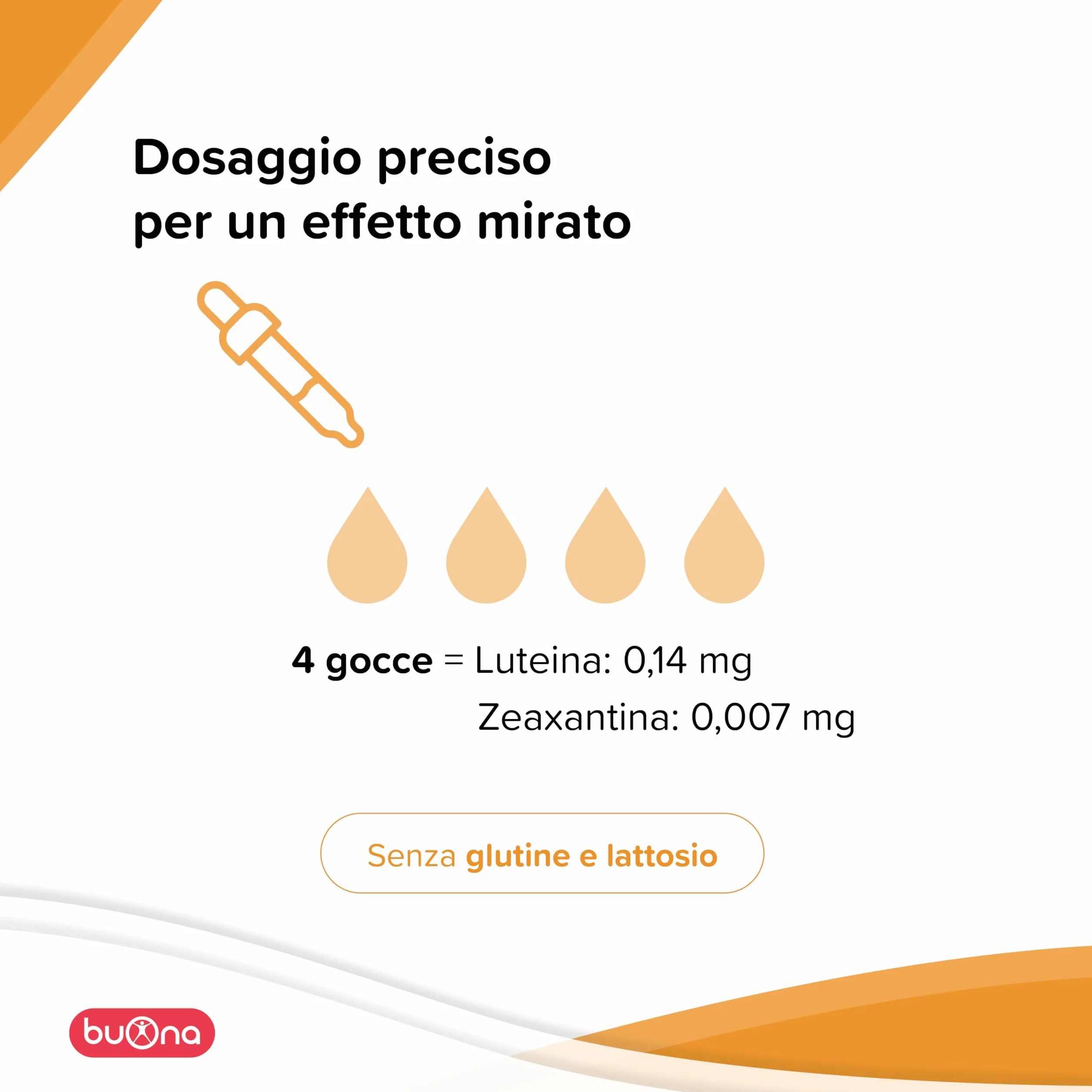 BuonaLux Gocce 6,5ml Integratore Alimentare Occhi Bambini Luteina Zeaxantina FloraGLO® Antiossidanti Senza Glutine Lattosio Made in Italy