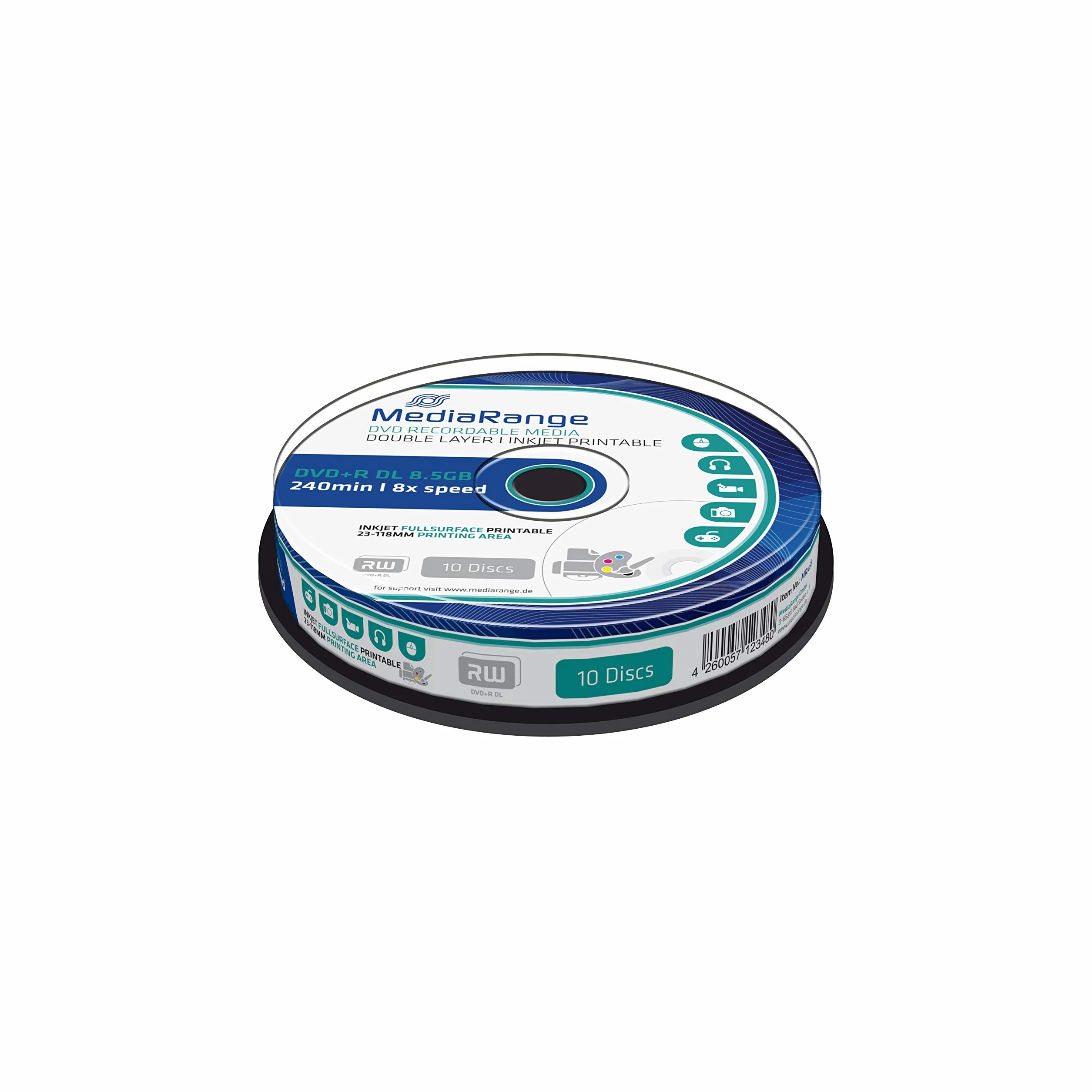 MediaRange MR468 Confezione Dvd+R, Bianco
