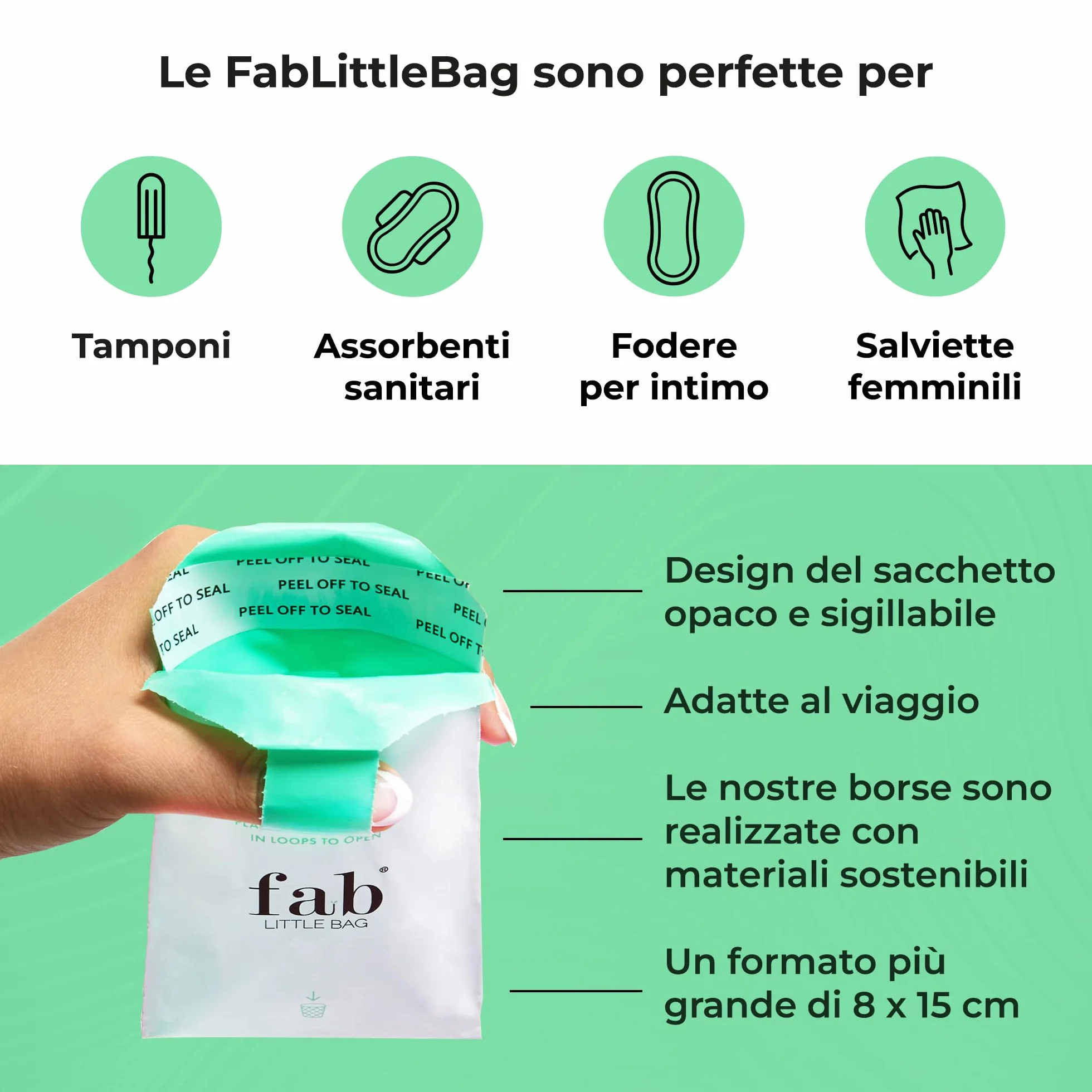 Sacchetti igienici per lo smaltimento 45 pezzi - Previene odori, ecologico, sigillabile