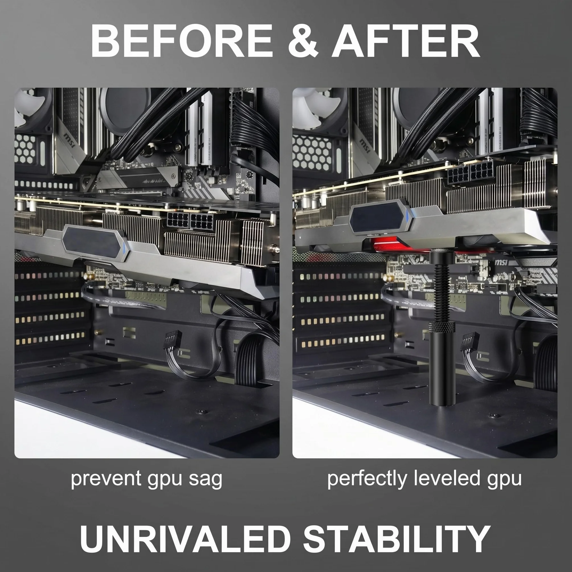 Supporto Scheda Grafica GPU, Supporto Scheda Video, Grafica Altezza Regolabile con Magnete e Foglio Antiscivolo, per Scheda Video Universale(75-120mm)