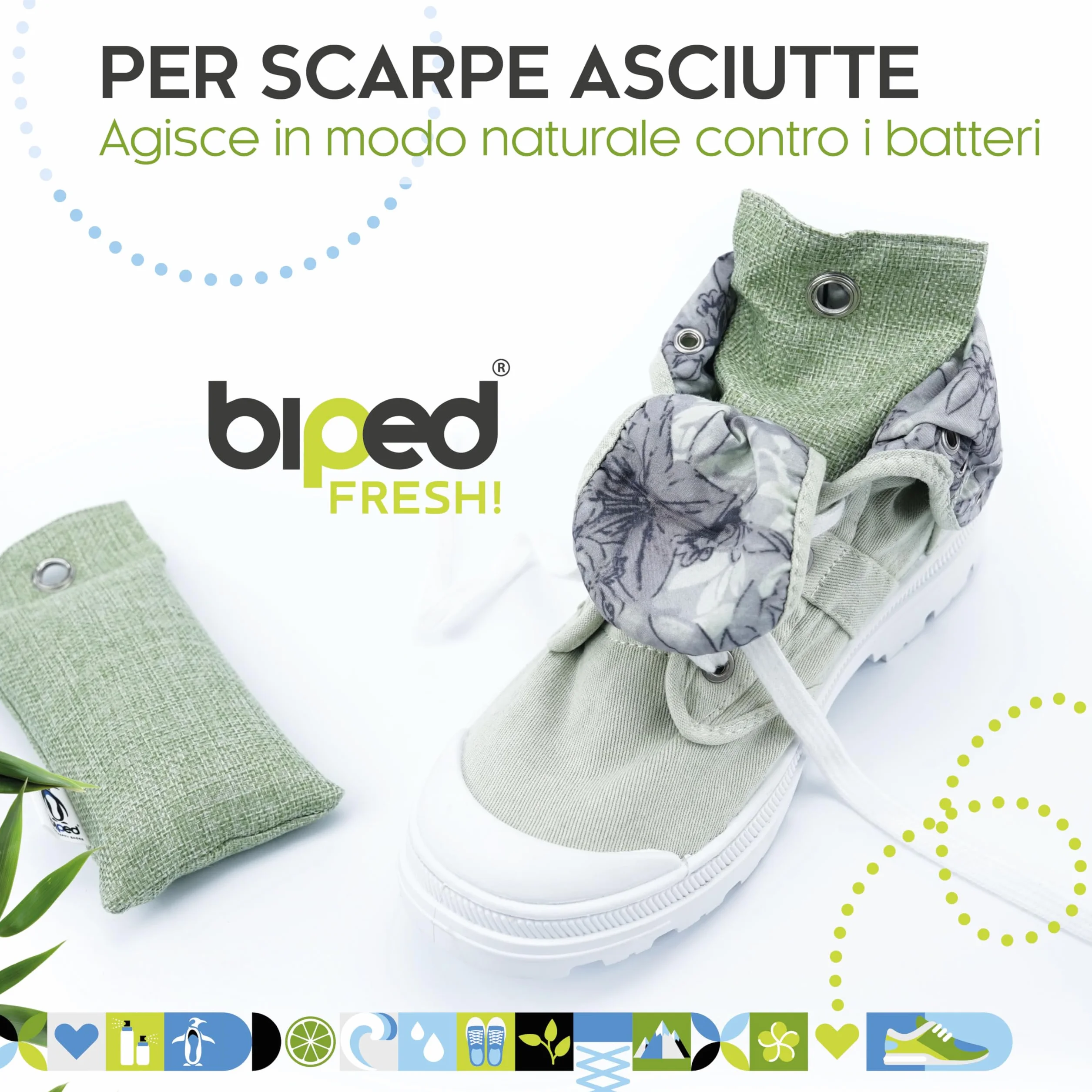 Cuscino per scarpe con carbone attivo di bambù contro l'odore dei piedi - Asciugascarpe naturale