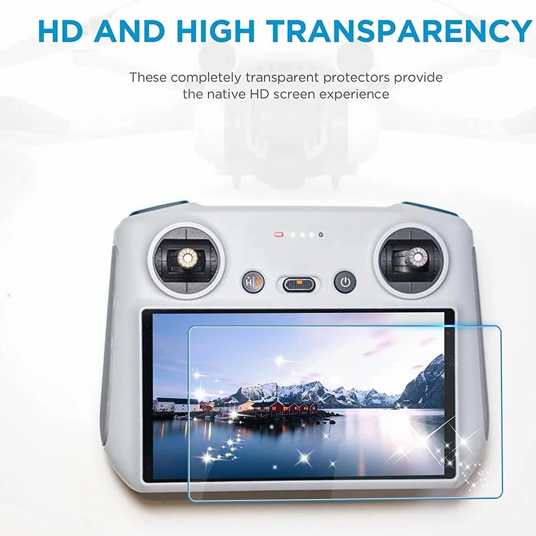 Protezione Pellicola per DJI Mini 4 Pro/Mini 3 Pro schermo controllo Telecomando Monitor, 3 pezzi Pellicola Vetro Telecomando controllo vetro Temperato protezione [Vetro Temperato 0,3 mm Durezza 9H]