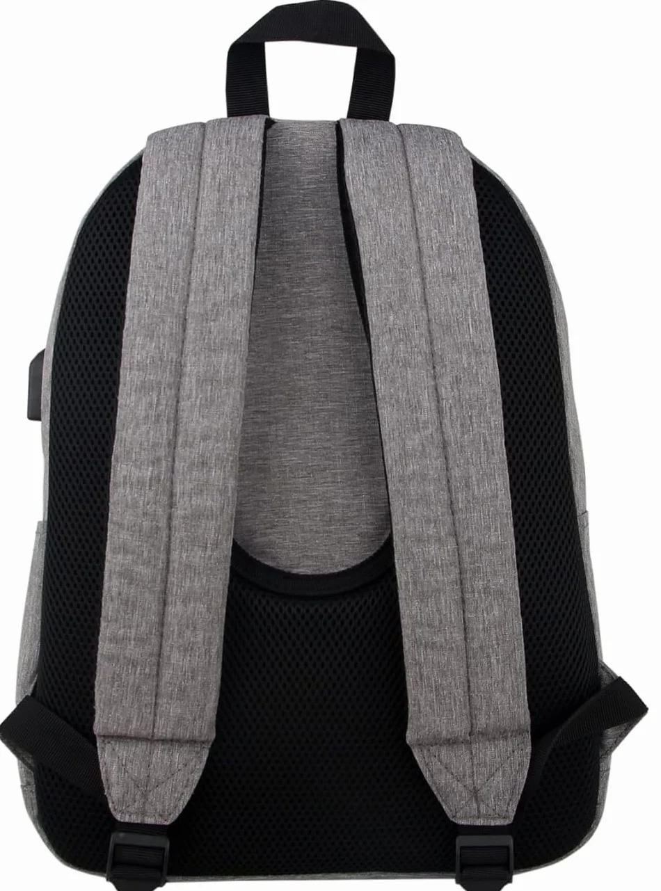 SUPACOOL Zaino leggero e casual con porta di ricarica USB per uomini e donne, borsa per libri di scuola per college, Big Size, laptop(Light Grey)