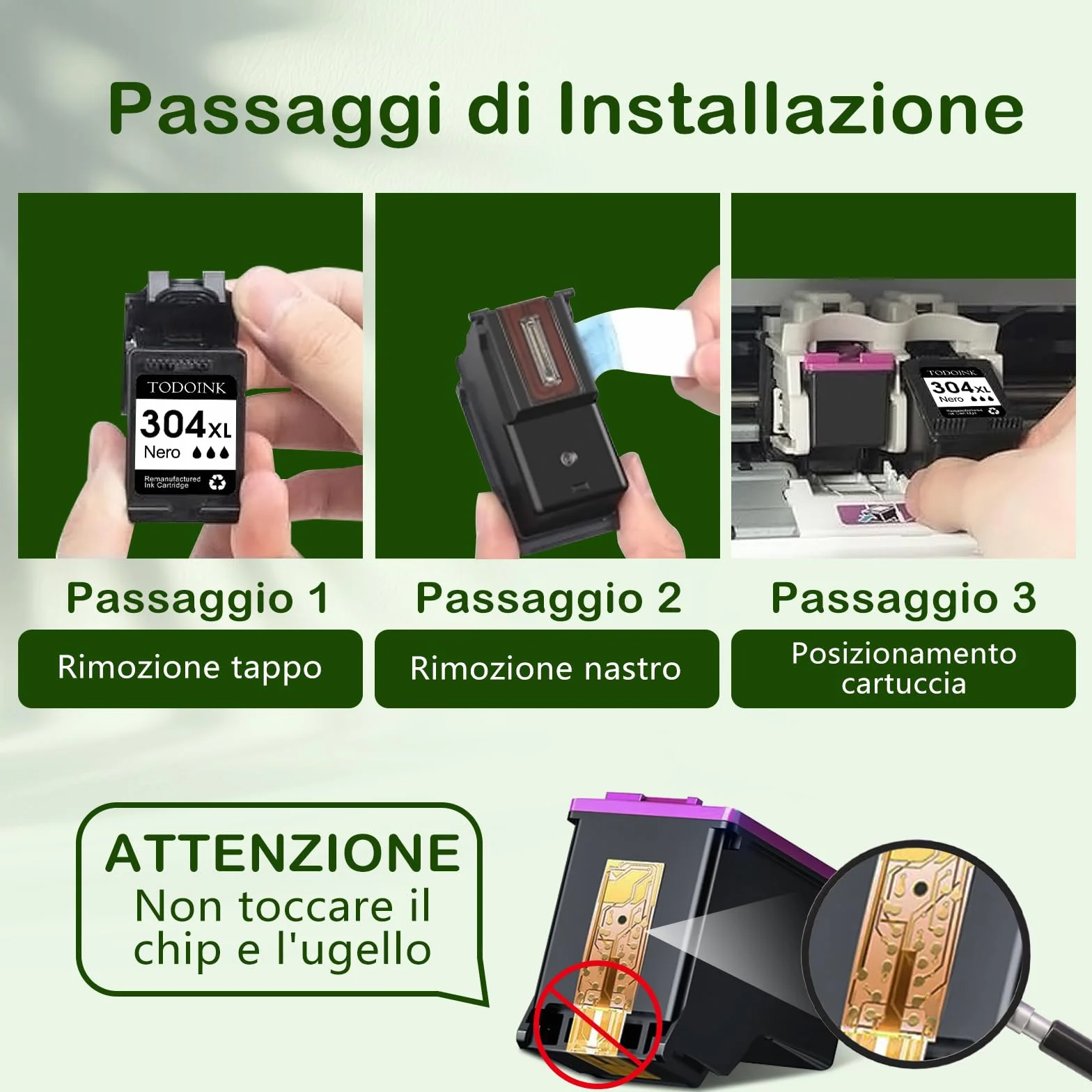 Cartucce d'inchiostro 304XL Nero e Colore per HP Envy 5000 5010 5020 5030 5032 DeskJet 2600 2620 2630 3700 3720 3730 3750 3760 3762 3764 (2 Pack)