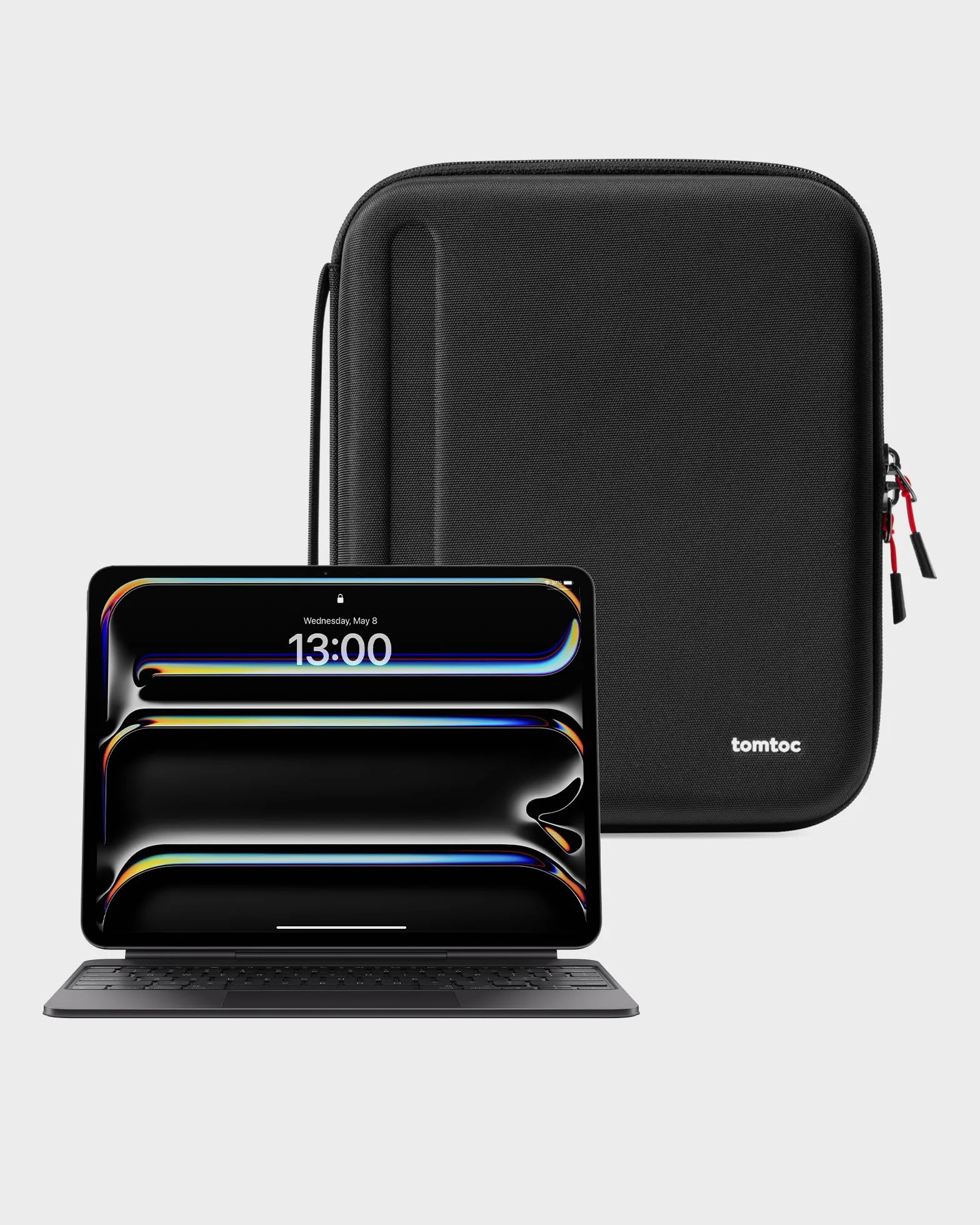 tomtoc Custodia per 13 Pollici Tablet per iPad Air M4/M3/M2 2026-2024 & iPad Pro 13" M5/M4, iPad Pro 12,9", Custodia Rigida EVA per Magic Keyboard/Smart Keyboard/Adattatore/Cavo/Hub USB/Apple Pencil