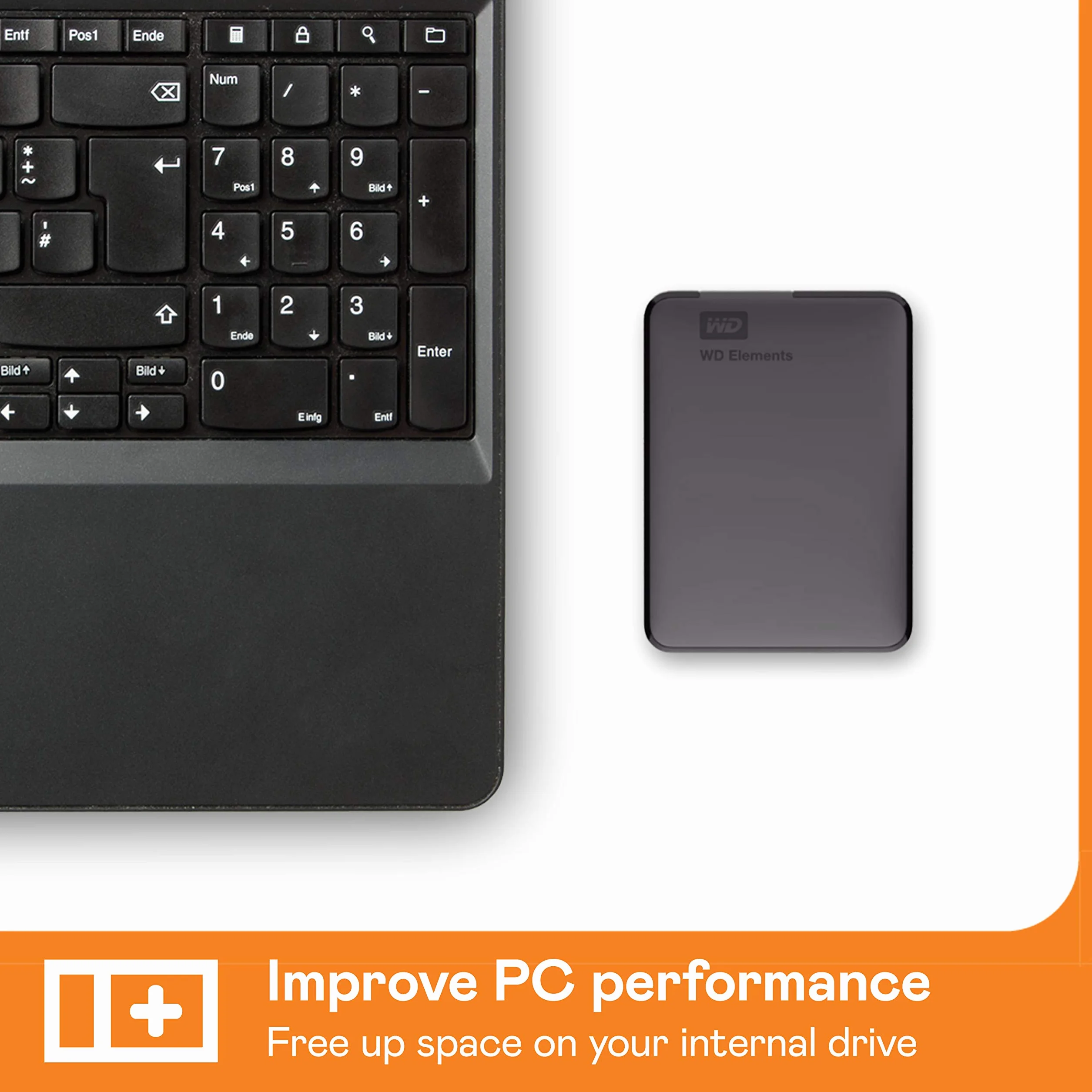 WD 2TB Elements External Portable Hard Drive, USB 3.2 Gen 1 SuperSpeed/USB 3.0, Plug-and-Play, Black