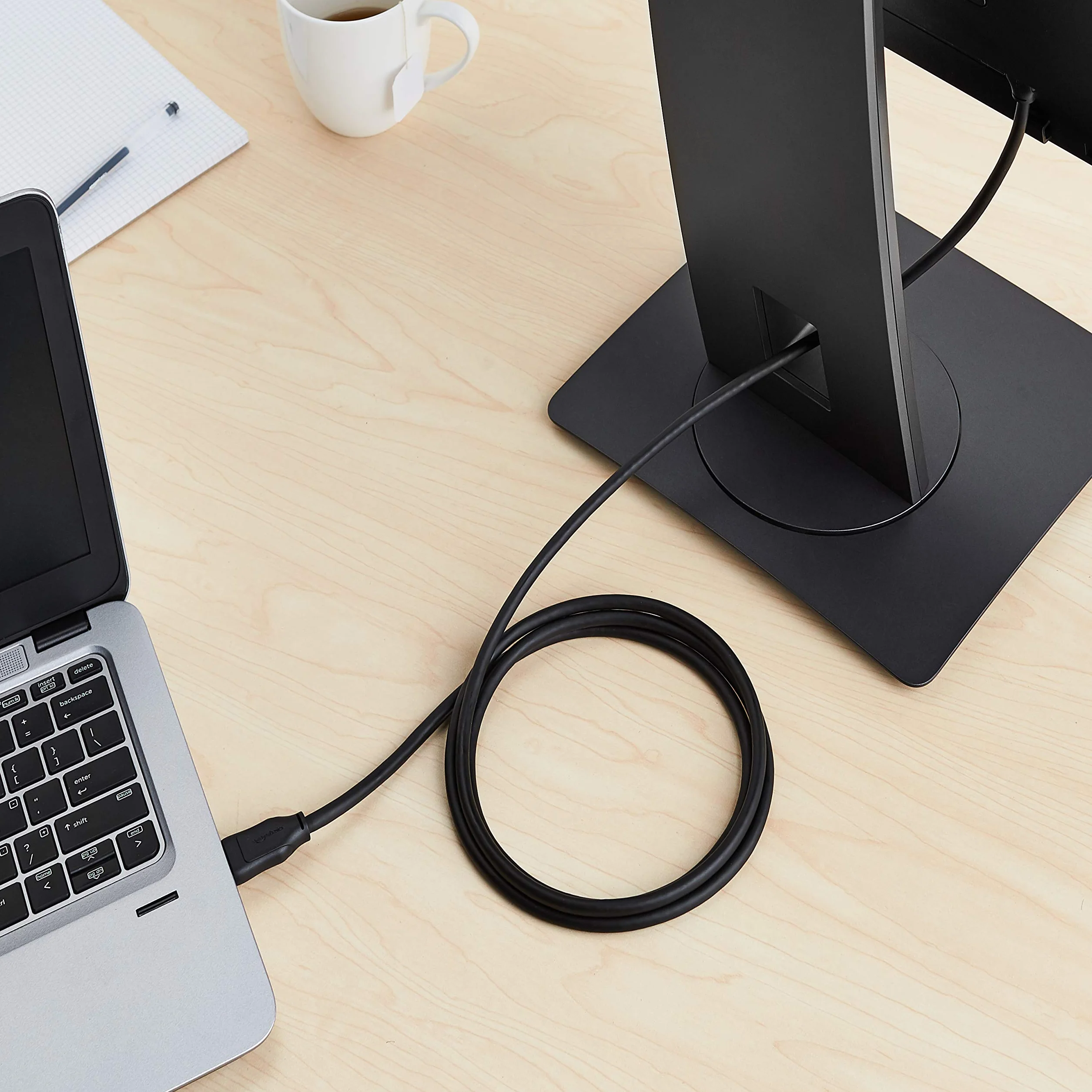 Amazon Basics DisplayPort 1.4 Cable, 32.4Gbps High-Speed, 8K@60Hz, 4K@120Hz, Dynamic HDR and 3D, Gold-Plated Plugs, 6 Foot, Black