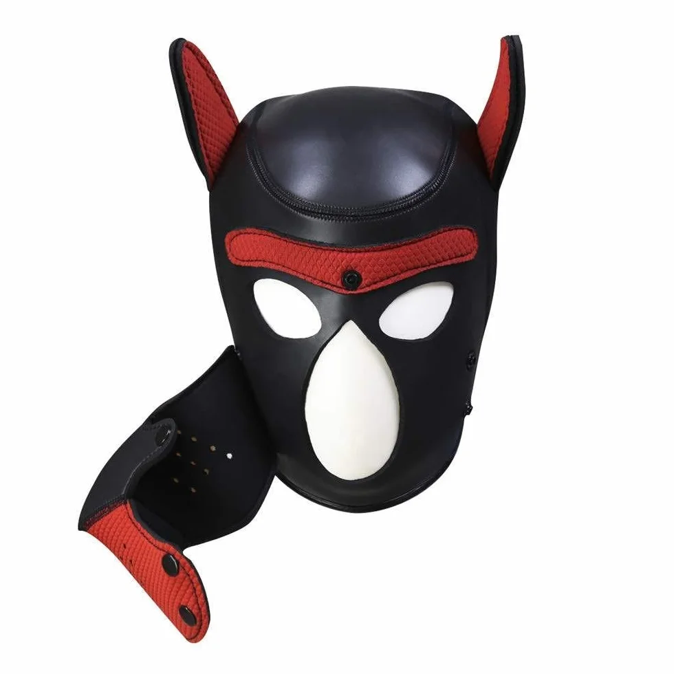 Cane Giochi di Ruolo Bondage Set Pelle Maschera Coda Plug Anale Guanti Paws Costume Fetish Schiavo Dog Cosplay Rosso