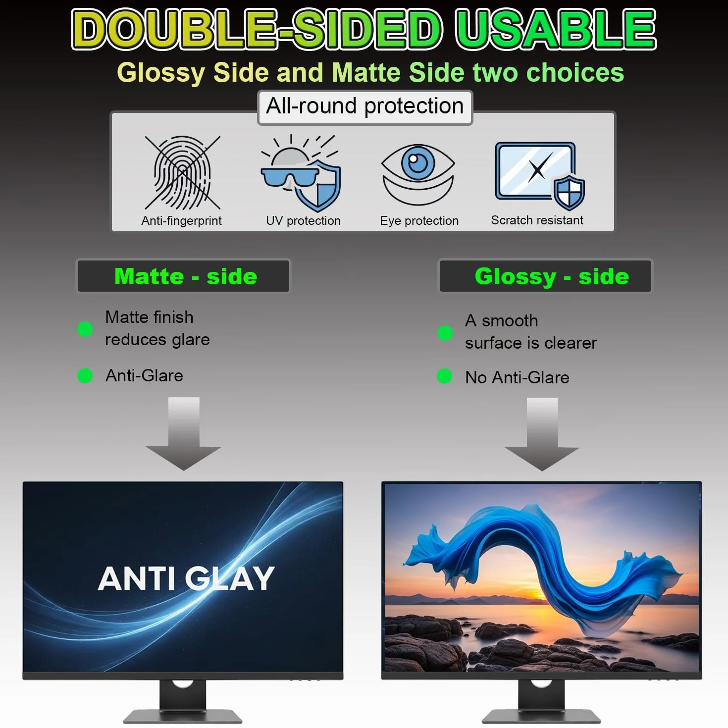 Pellicola protettiva magnetica per monitor da 27 pollici, formato 16:9, con blocco della luce blu e antiriflesso, protezione rimovibile per PC con blocco della luce blu | Pellicola protettiva