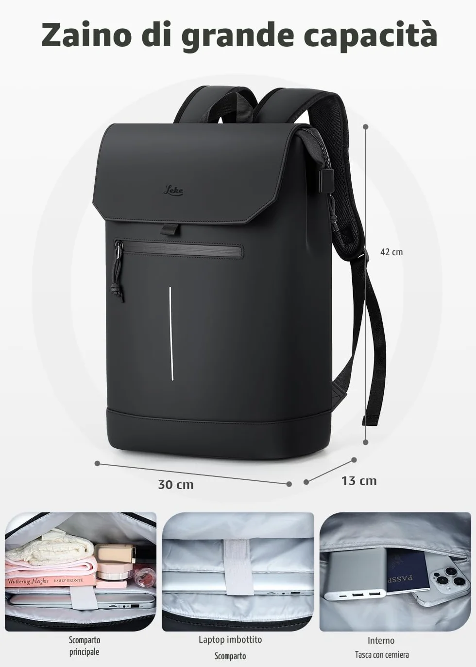 Zaino Porta PC Donna 15.6 Pollici – Elegante Zaino Università e Lavoro Donna,Impermeabile per Laptop con Design Moderno, Ideale per Viaggi, Ufficio e Scuola