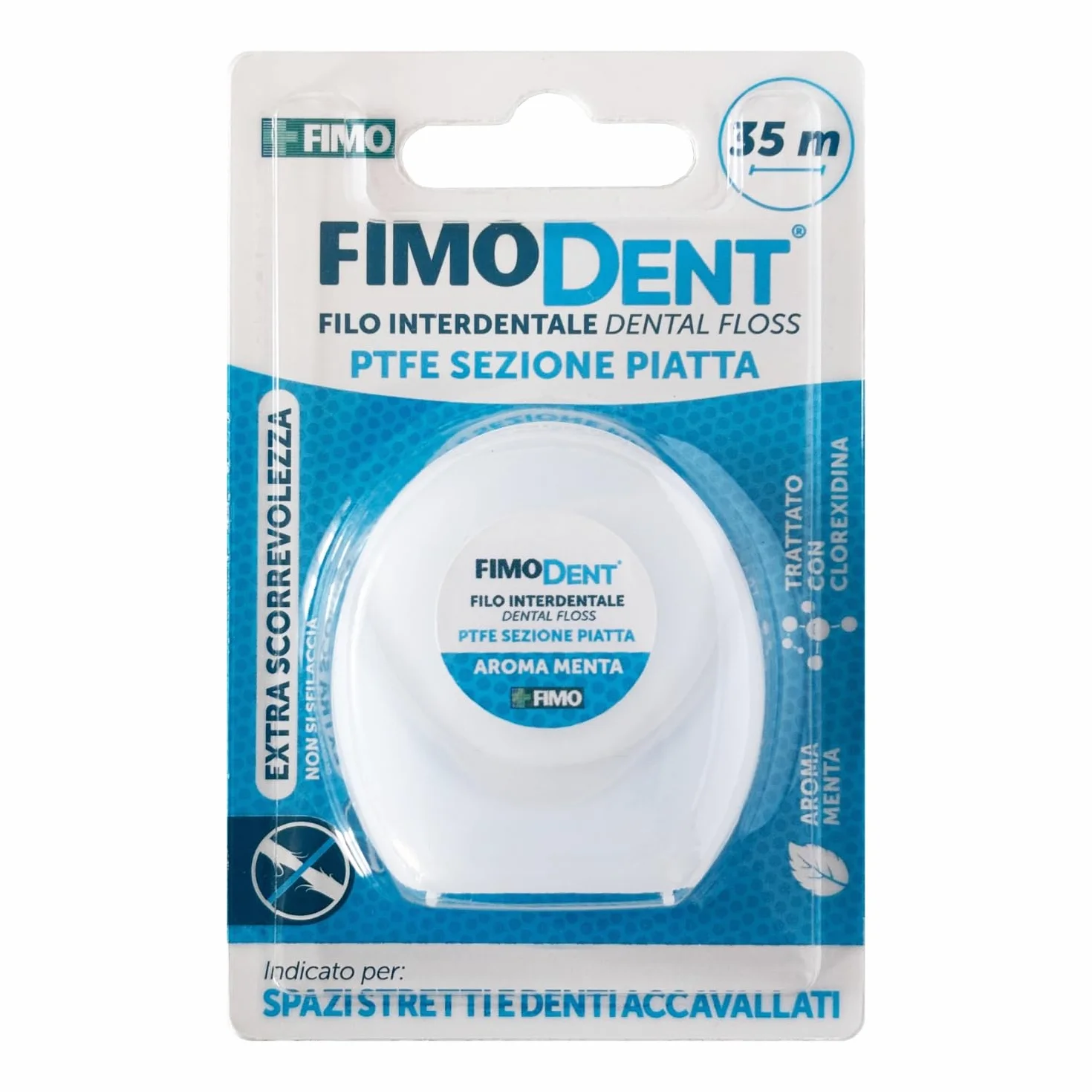 Fimodent Filo Interdentale 35 m PTFE Sezione Piatta Extra Scorrevolezza