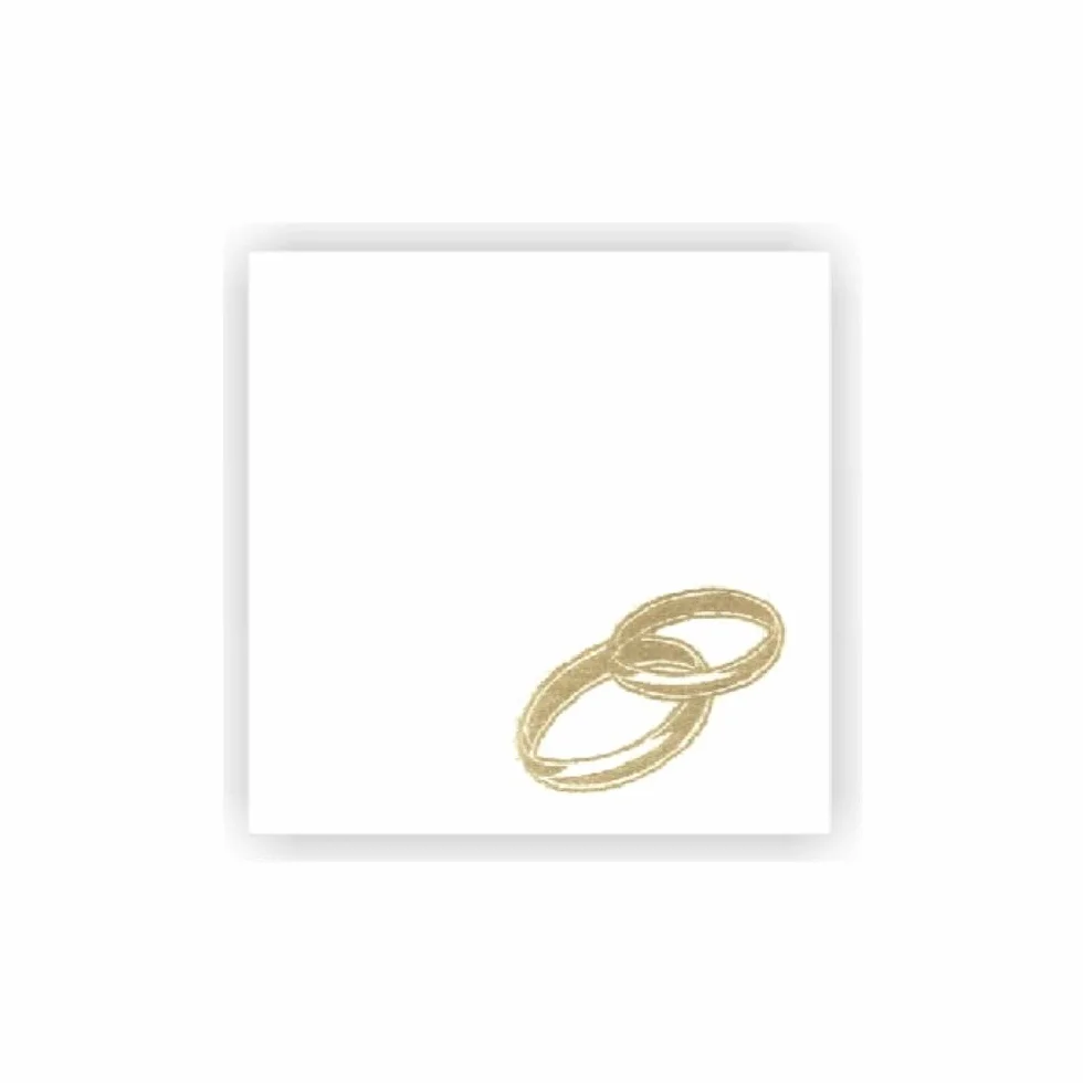 Tovaglioli di Carta Decorati Oro 25x25 cm 2 Veli Fedi Nunziali Bianchi con Lettere e Scritte