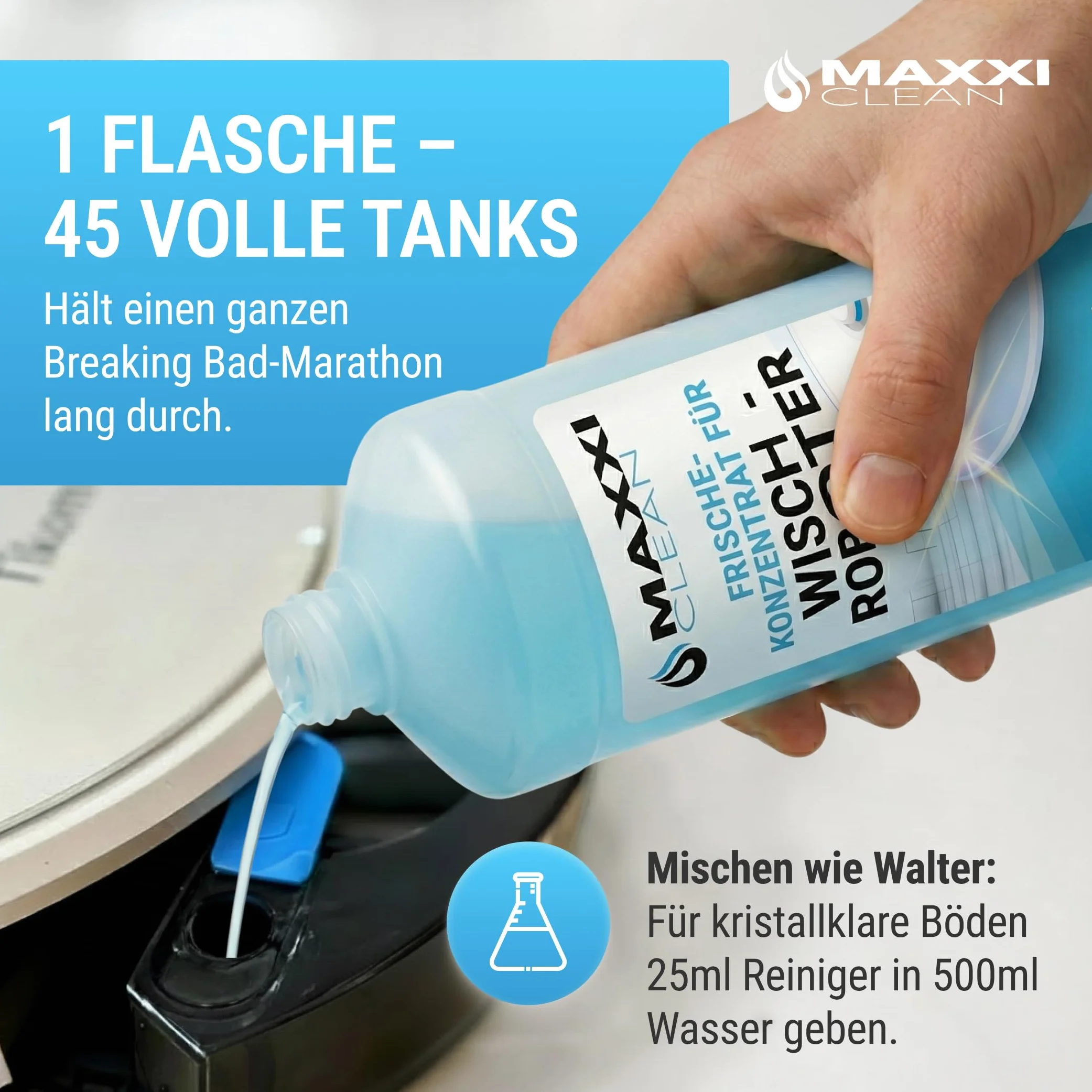 Maxxi Clean Detergente 750 ml per robot di pulizia - detergente pavimenti concentrato