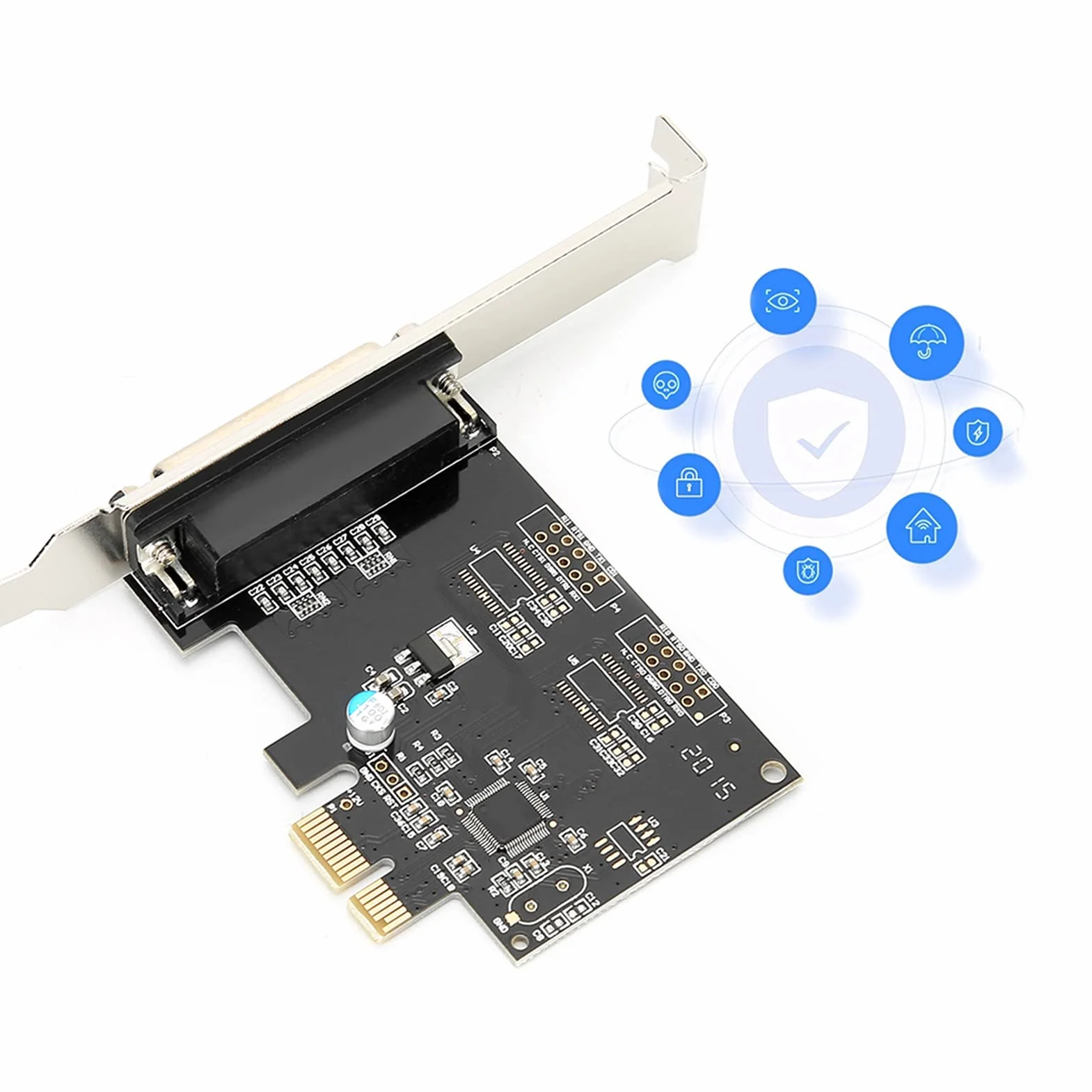 Akozon da PCIE a Parallela, Porta LPT PCI E Scheda Parallela Periferiche di Stampa Adattatore per Stampante DB25