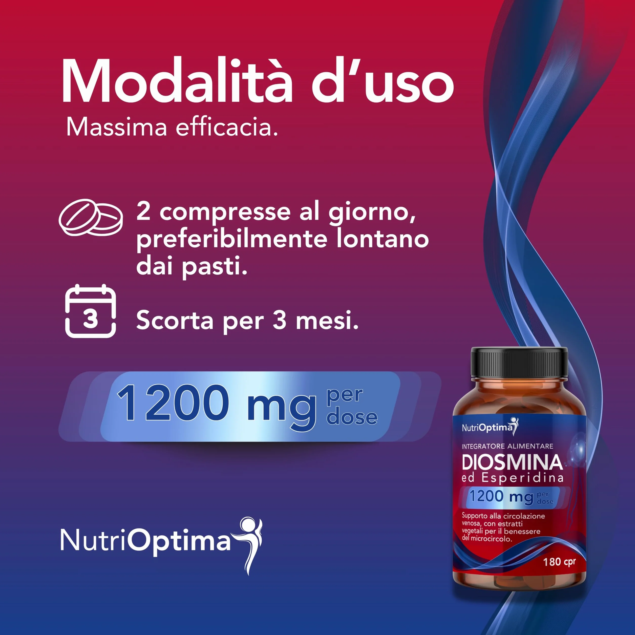 Diosmina Esperidina 1200mg 180 Compresse Integratore Flavonoidi per Microcircolo Gambe