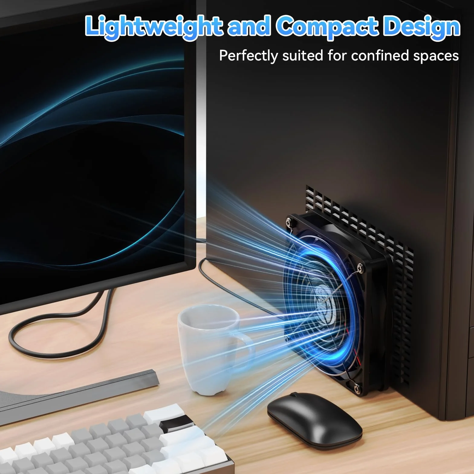 OTraki Ventilatore USB 120 mm,5V USB Fan Raffreddamento PC Ventole Mini Ventilatore 3 Velocità Regolabili,PC Ventole Compatibile con computer/PS4 /TV Box/Armadio AV/Router/Xbox