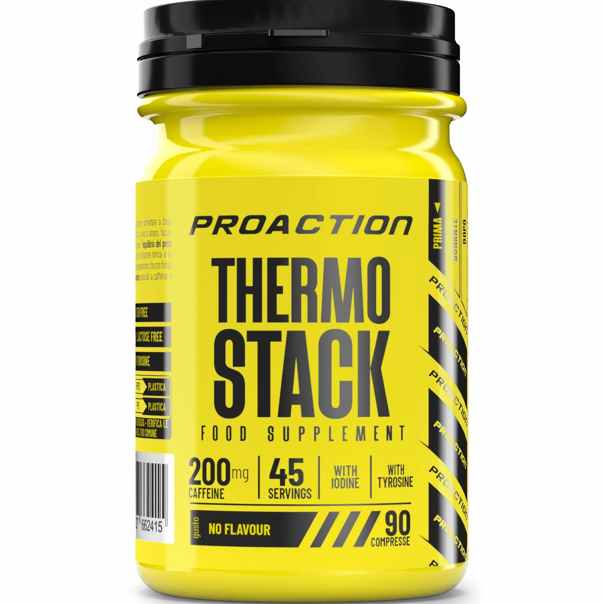 ProAction Thermo Stack Integratore Alimentare Compresse Caffeina L-Tirosina Estratti Vegetali 45 Porzioni 90 cpr