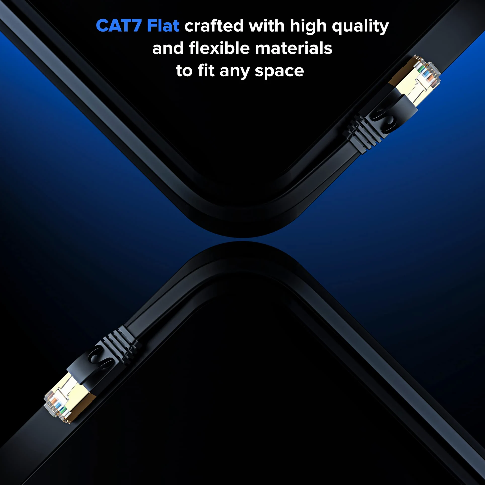 Maximm Cavo Ethernet piatto CAT7, confezione da 5 (rosa, 6,1 m), 10 Gbps, 600 MHz, connettori RJ45 schermati dorati, design flessibile ultra sottile per rete domestica e ufficio