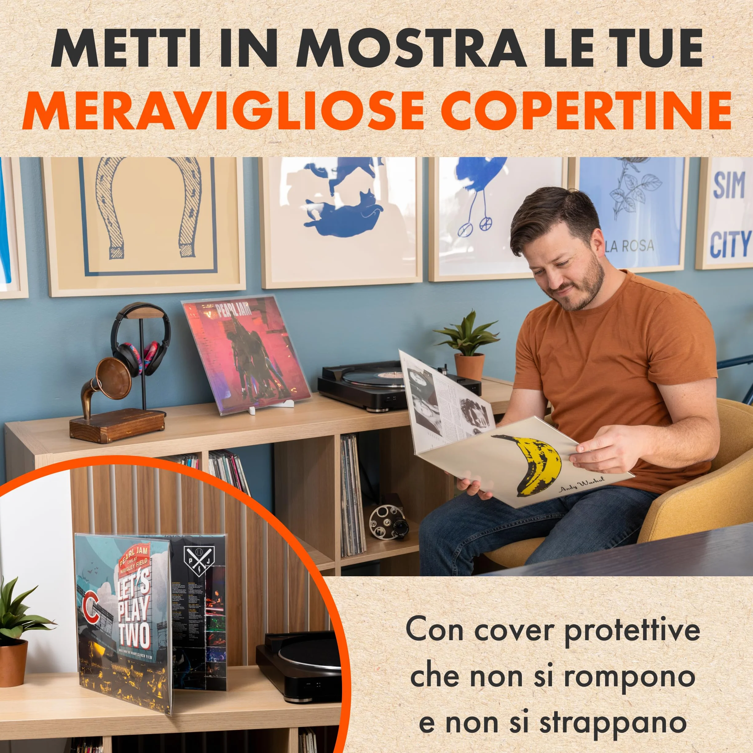 50x 33 Giri Buste Per Vinile GATEFOLD | CRYSTAL Trasparente Plastica Custodia Per Dischi Vinili Con Copertine Apribili | Per LP Singoli e Doppi