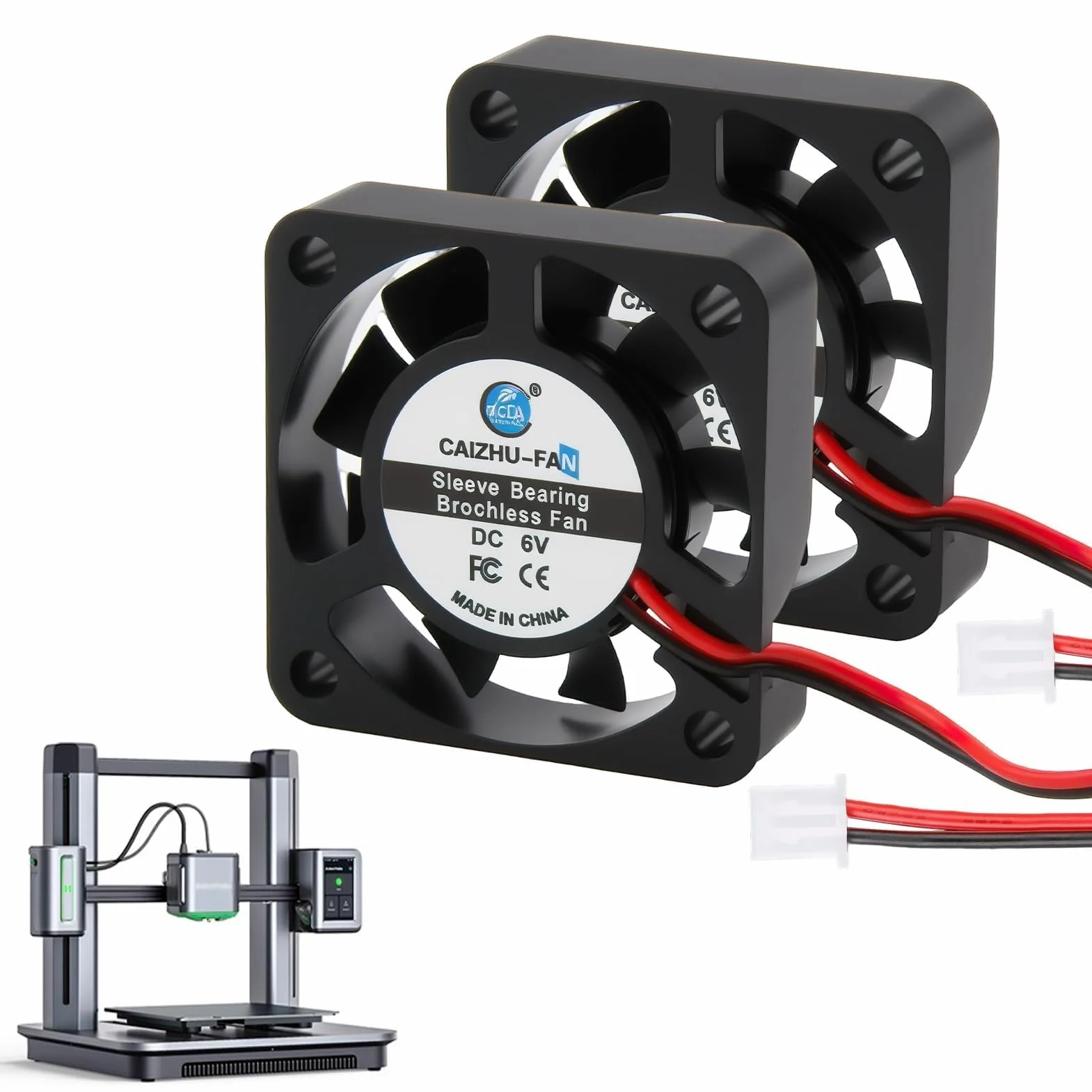 Ventilatori Silenziosi DC 5V 40mm, Mini Ventilatori di Raffreddamento Silenziosi da 4010 con Cavo da 30cm, 0,75W, Ideali per Stampanti 3D, Dispositivi Elettronici