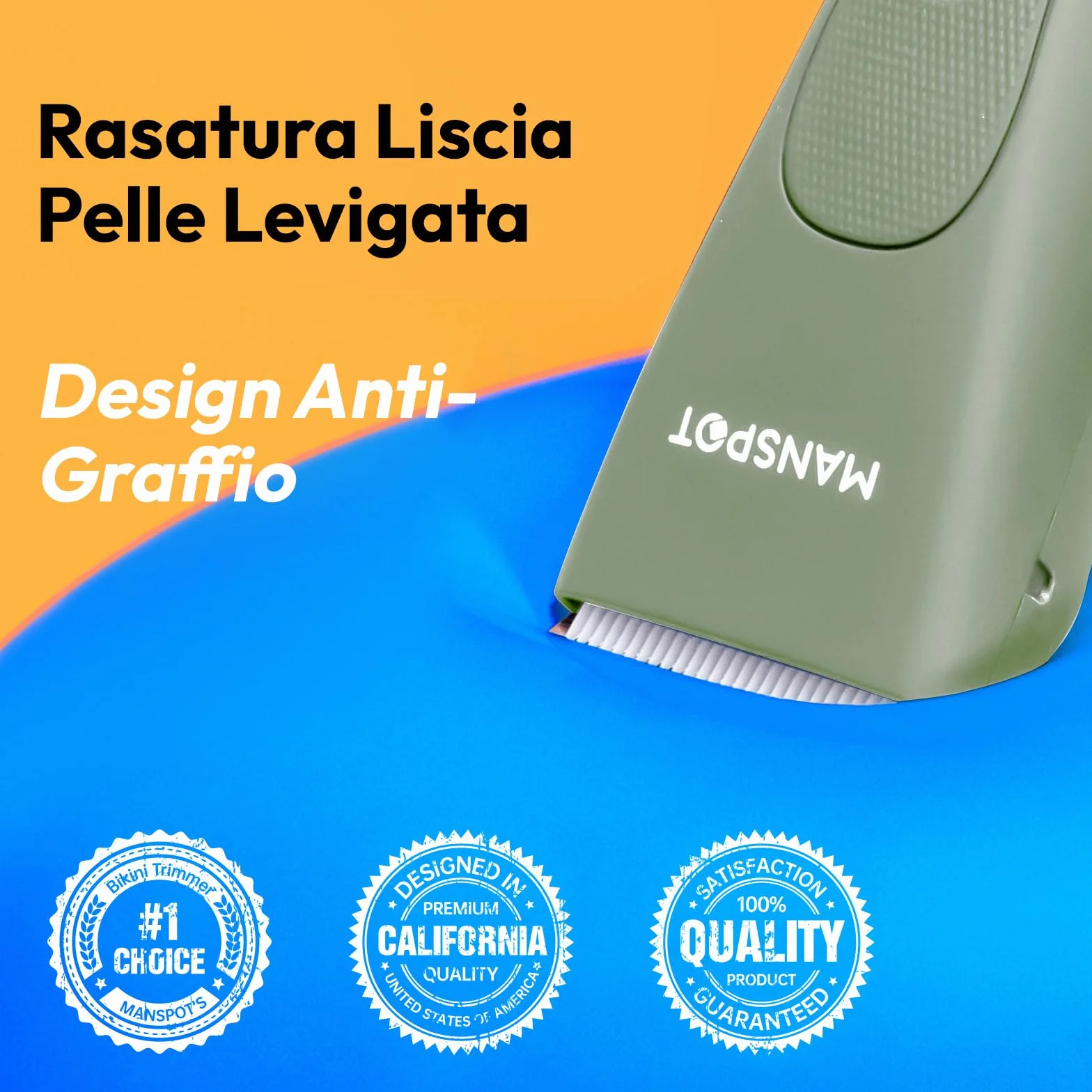 MANSPOT Rasoio Elettrico Corpo Uomo Impermeabile IPX9 Depilatore Uomo