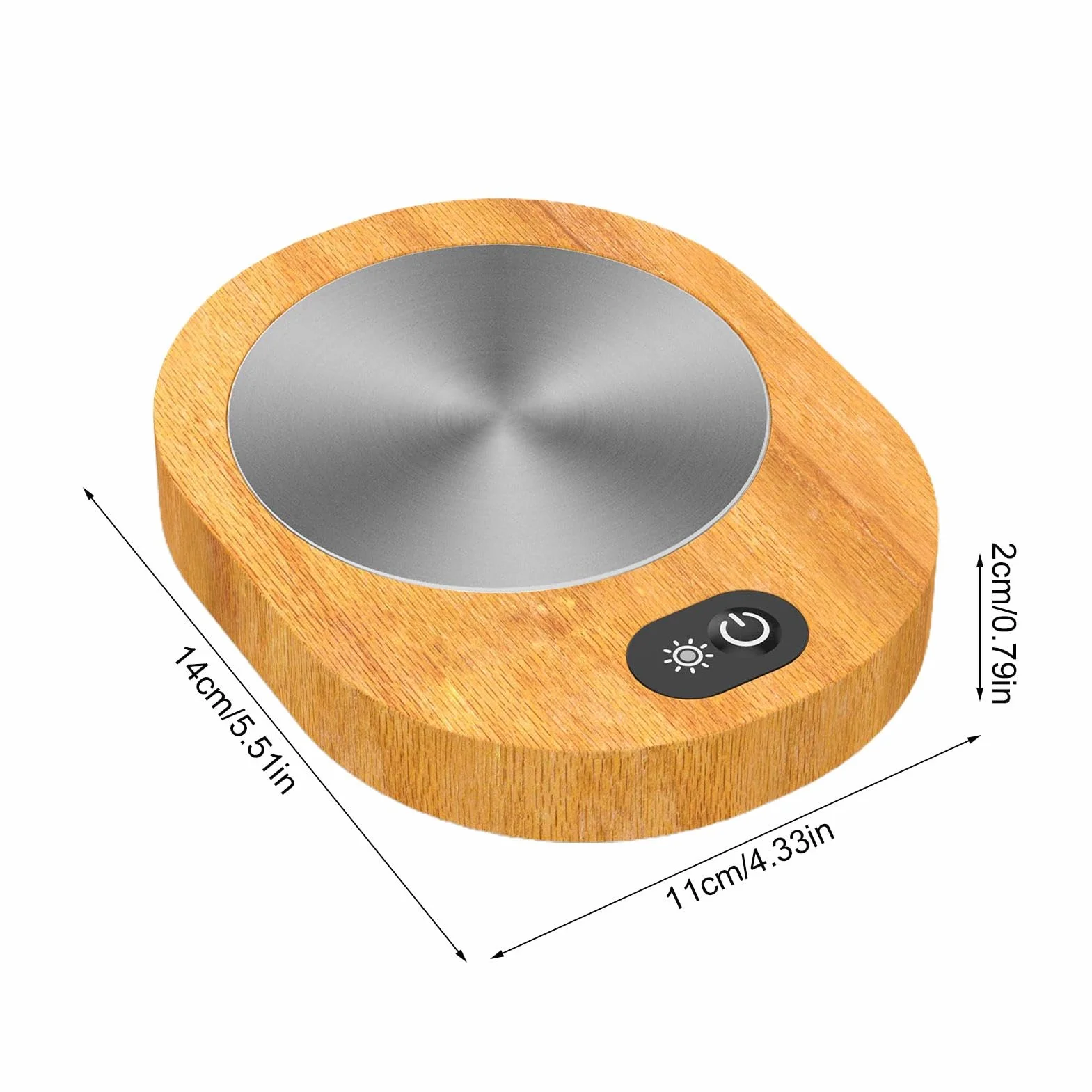 Scalda tazza da caffè, Scaldabicchieri a grano ricaricabile USB, Riscaldatore di tazza di legno sicuro, Pad elettrico della tazza di tè, Pad caldo della tazza di tè elettrico, Comodo sottobicchiere