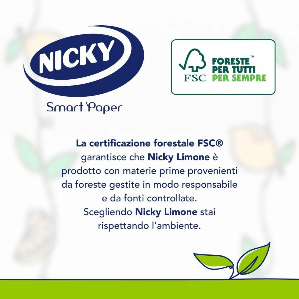 Nicky Limone Tovaglioli Decorati 2 Veli 35 Pezzi Carta FSC