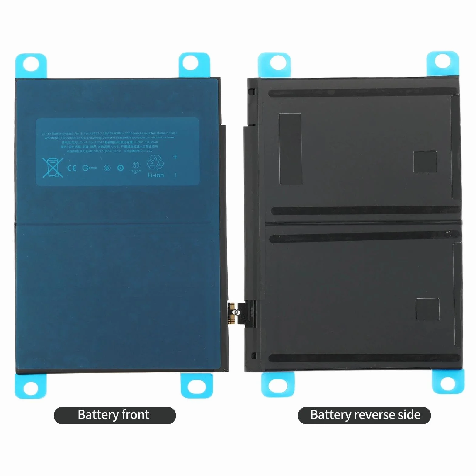 A1547 Batteria di ricambio ai polimeri di litio compatibile con Apple iPad 6 iPad Air 2 iPad Air 2 WiFi A1547 A1566 A1567 MGKL2LL/A MGL12LL/A 3,76V 27,62Wh/7340mAh