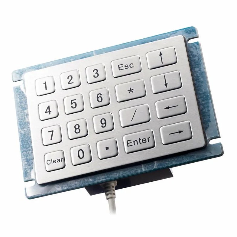 Tastierino numerico in metallo USB robusto in acciaio inossidabile impermeabile IP65 con 20 tasti D-8210(Matrix Interface,Layout 3)