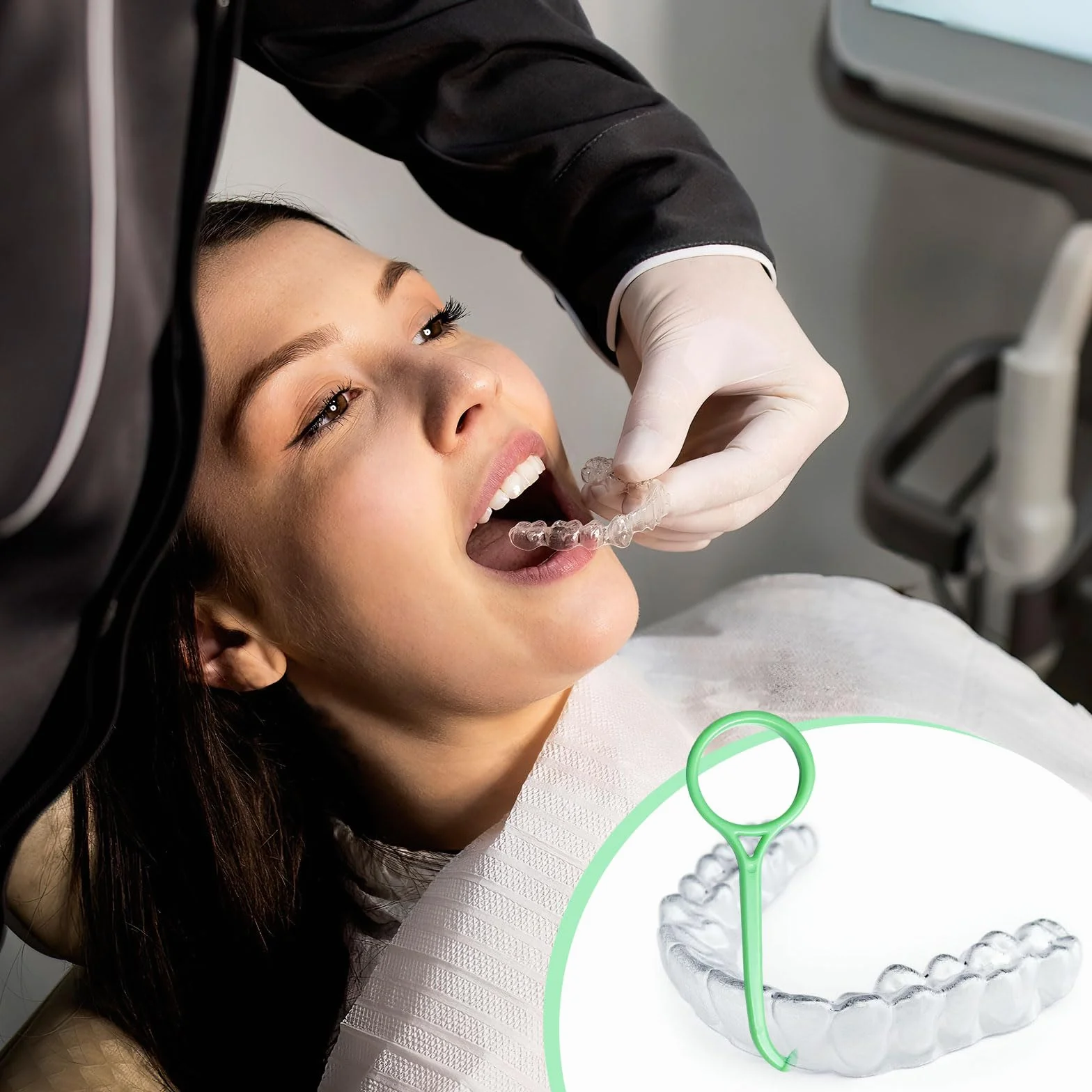 Strumento di Rimozione dell'Allineamento Dentale, Gancio per Apparecchio Invisibile, Aligner Removal Tool per Igiene Orale (30 Pezzi, 5 Colori)