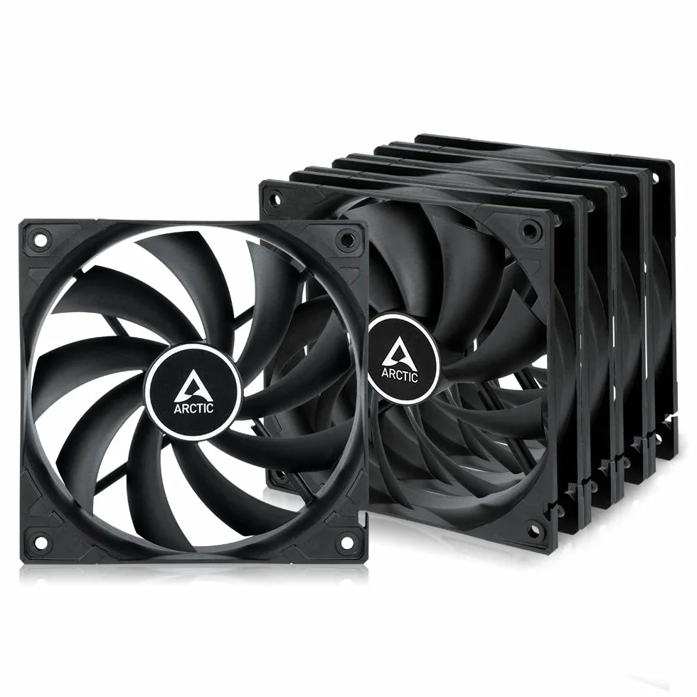 ARCTIC F12 120 mm Ventola PC, Basso Rumore, Cuscinetto Fluido Dinamico, 1350 RPM, Nero