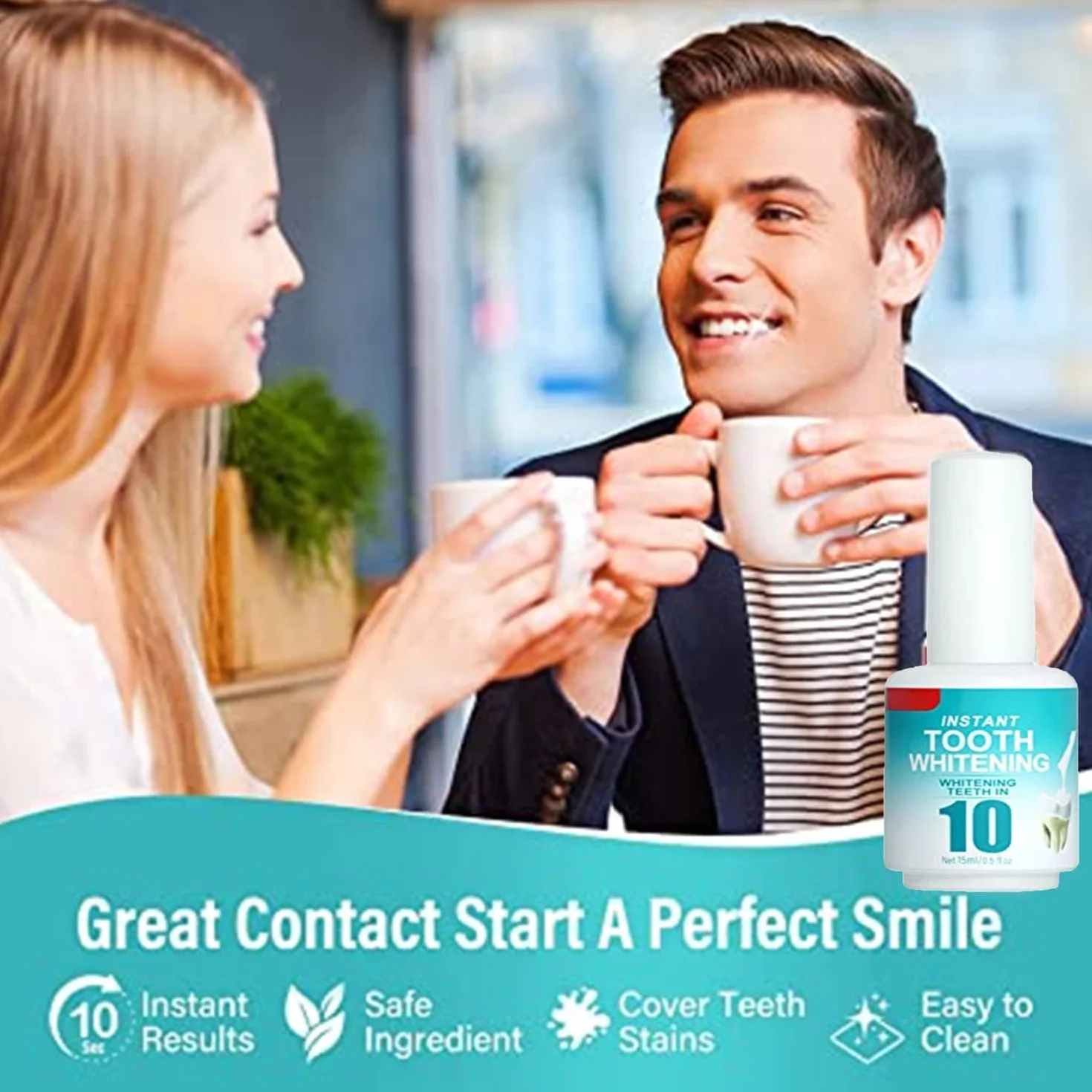 Tooth Polish Uptight Teeth Whitening Paint 15 ml 2 Pezzi