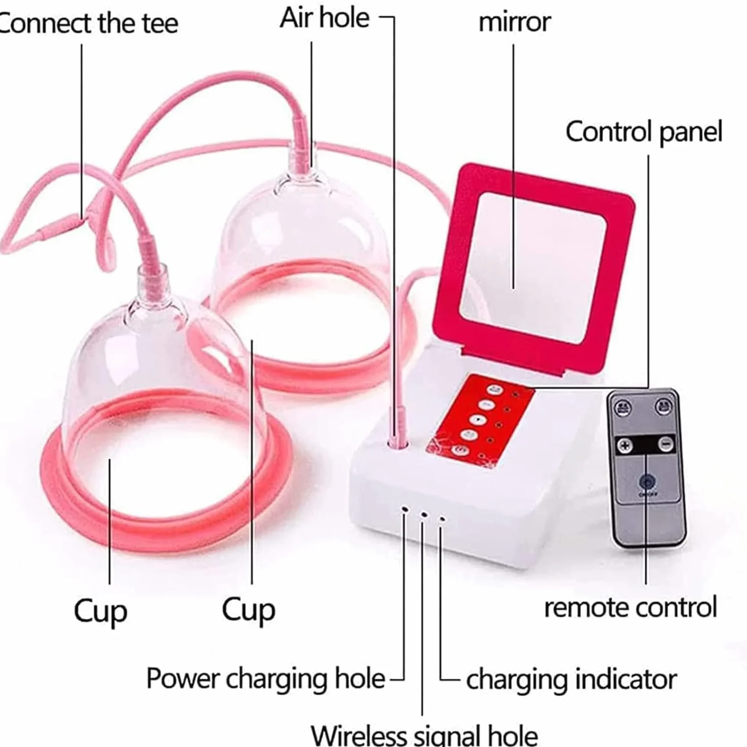 Elettrico Massaggiatore per Seno Femminile, Tazza per Ingrandimento del Seno, Coppa D