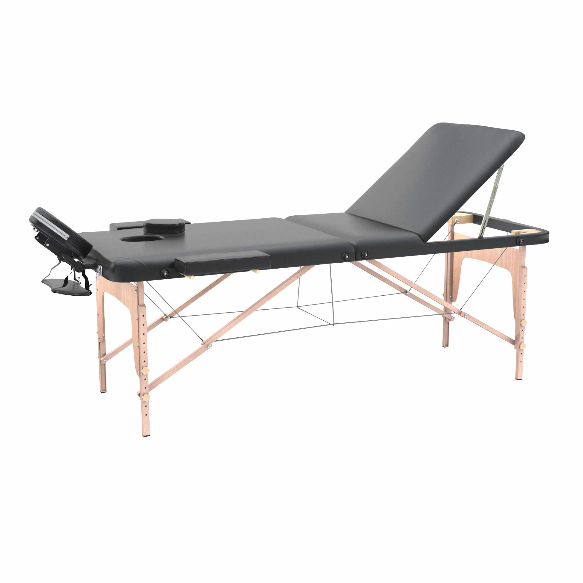 LETTINO MASSAGGIO PROFESSIONALE 3 ZONE XL 180x56 CM - LETTINO ESTETISTA IN LEGNO PIEGHEVOLE