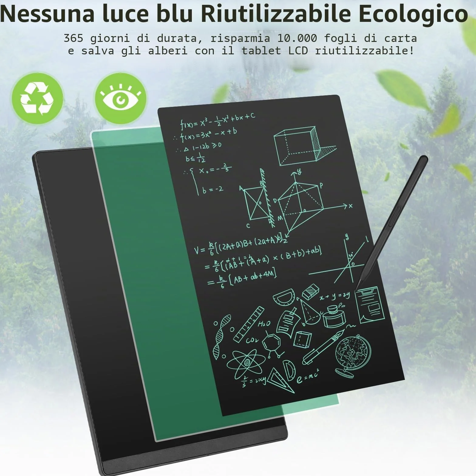 Czemo Tavoletta da Scrittura LCD 9,5 pollici Riutilizzabile Lavagna Digitale Portatile eWriter